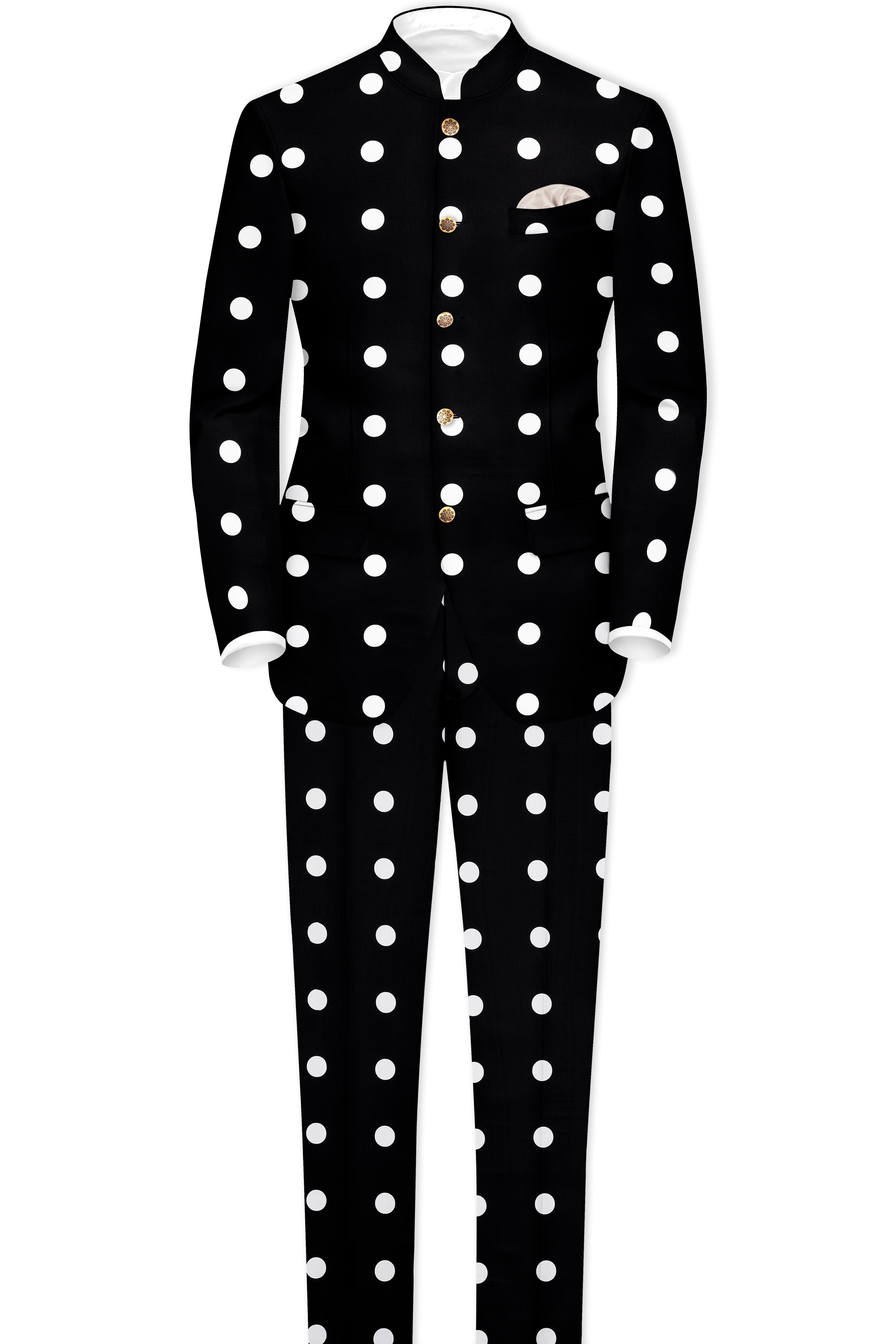 Jade Black with White Polka Dots Premium Cotton Pant