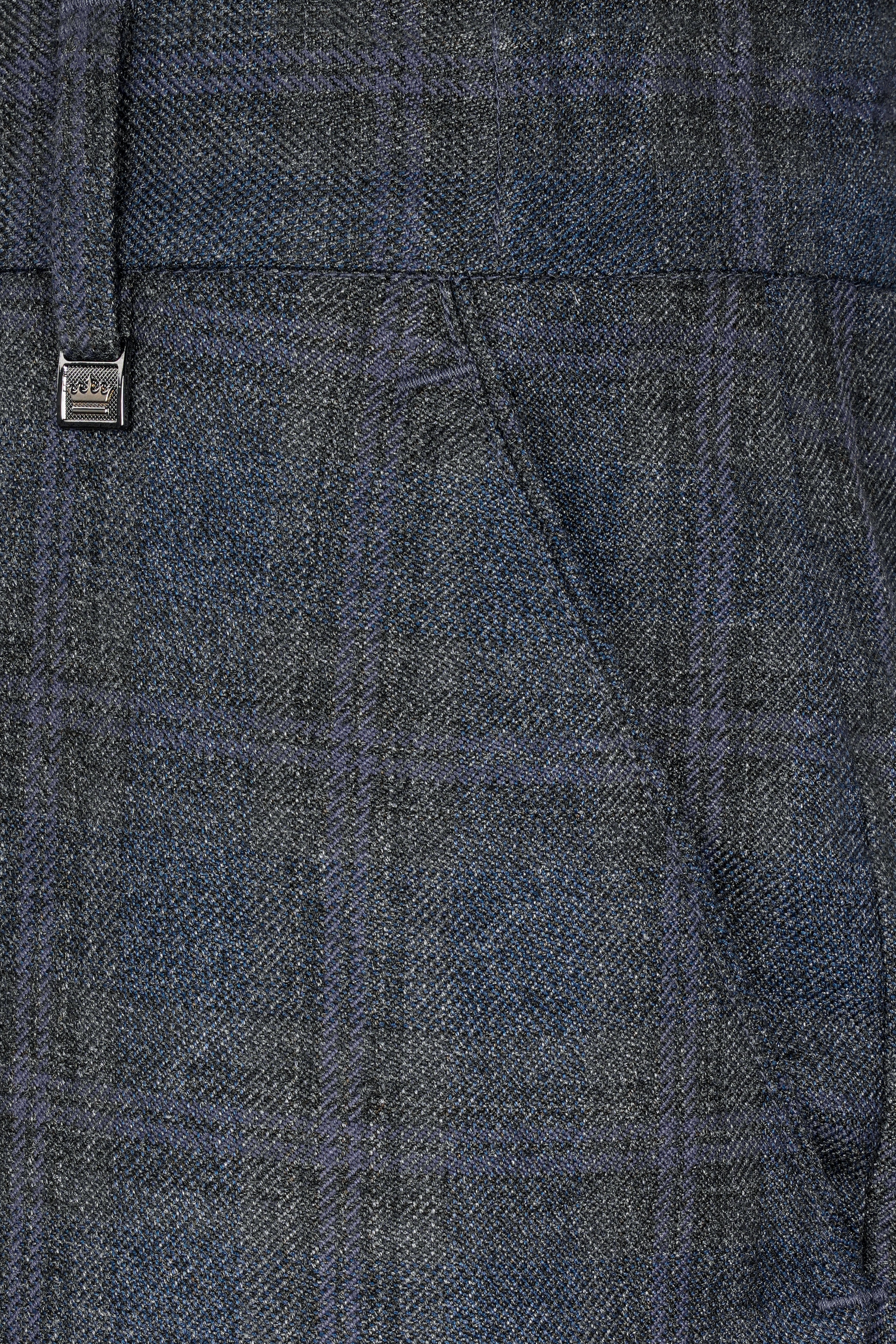 Ebony Clay Blue and Gravel Gray Plaid Tweed Pant T2927-SW-28, T2927-SW-30, T2927-SW-32, T2927-SW-34, T2927-SW-36, T2927-SW-38, T2927-SW-40, T2927-SW-42, T2927-SW-44