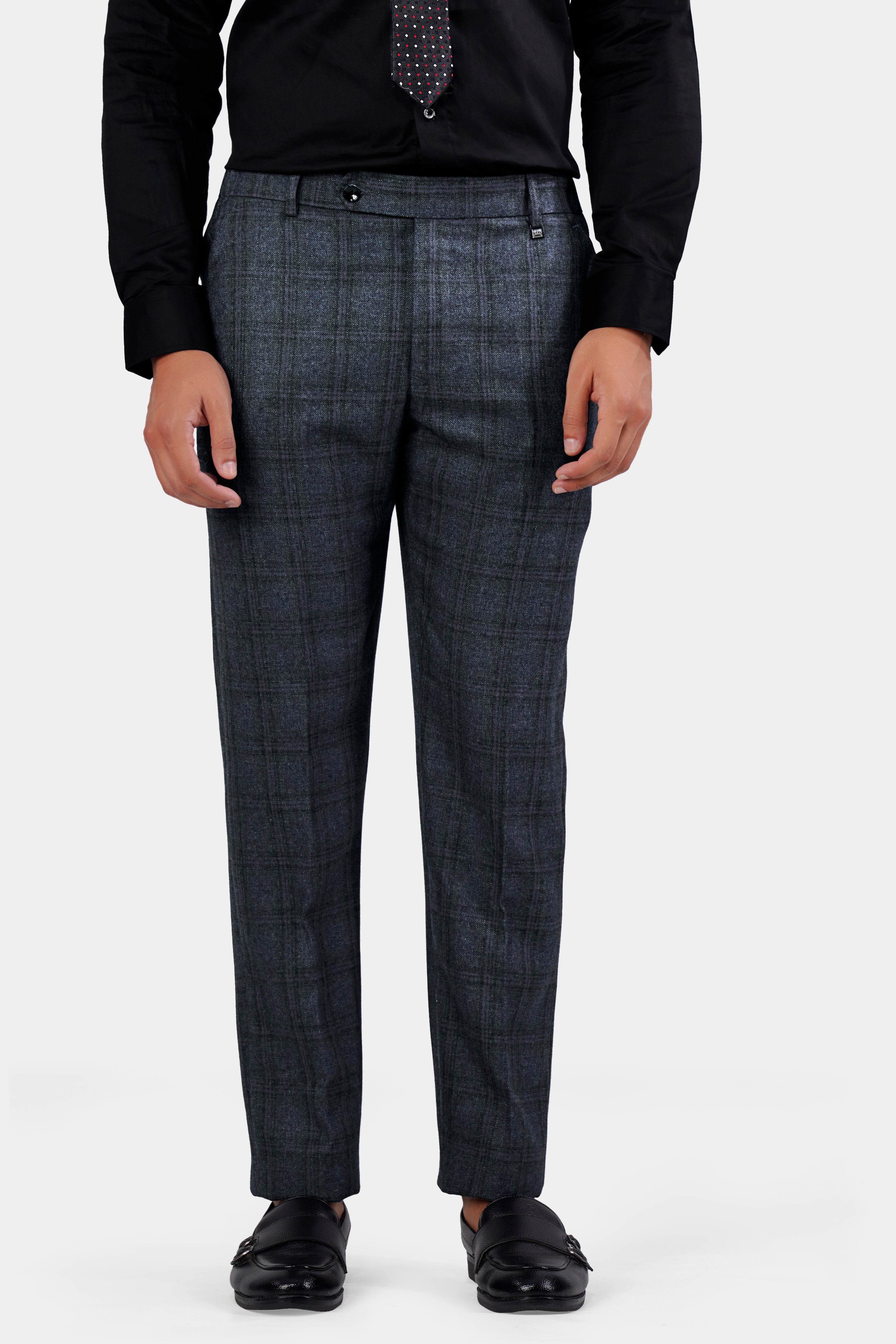 Ebony Clay Blue and Gravel Gray Plaid Tweed Pant T2927-SW-28, T2927-SW-30, T2927-SW-32, T2927-SW-34, T2927-SW-36, T2927-SW-38, T2927-SW-40, T2927-SW-42, T2927-SW-44