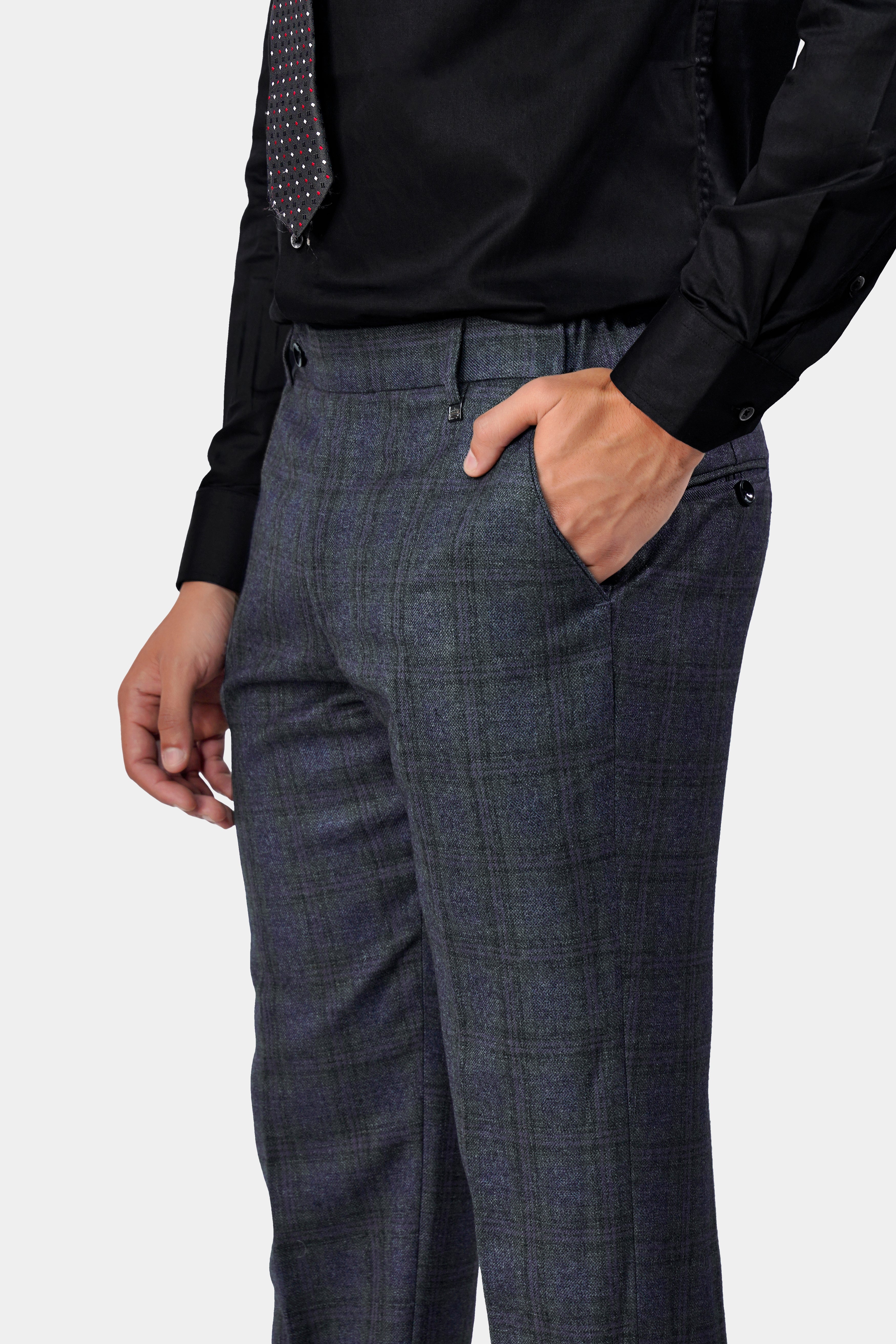 Ebony Clay Blue and Gravel Gray Plaid Tweed Pant T2927-SW-28, T2927-SW-30, T2927-SW-32, T2927-SW-34, T2927-SW-36, T2927-SW-38, T2927-SW-40, T2927-SW-42, T2927-SW-44