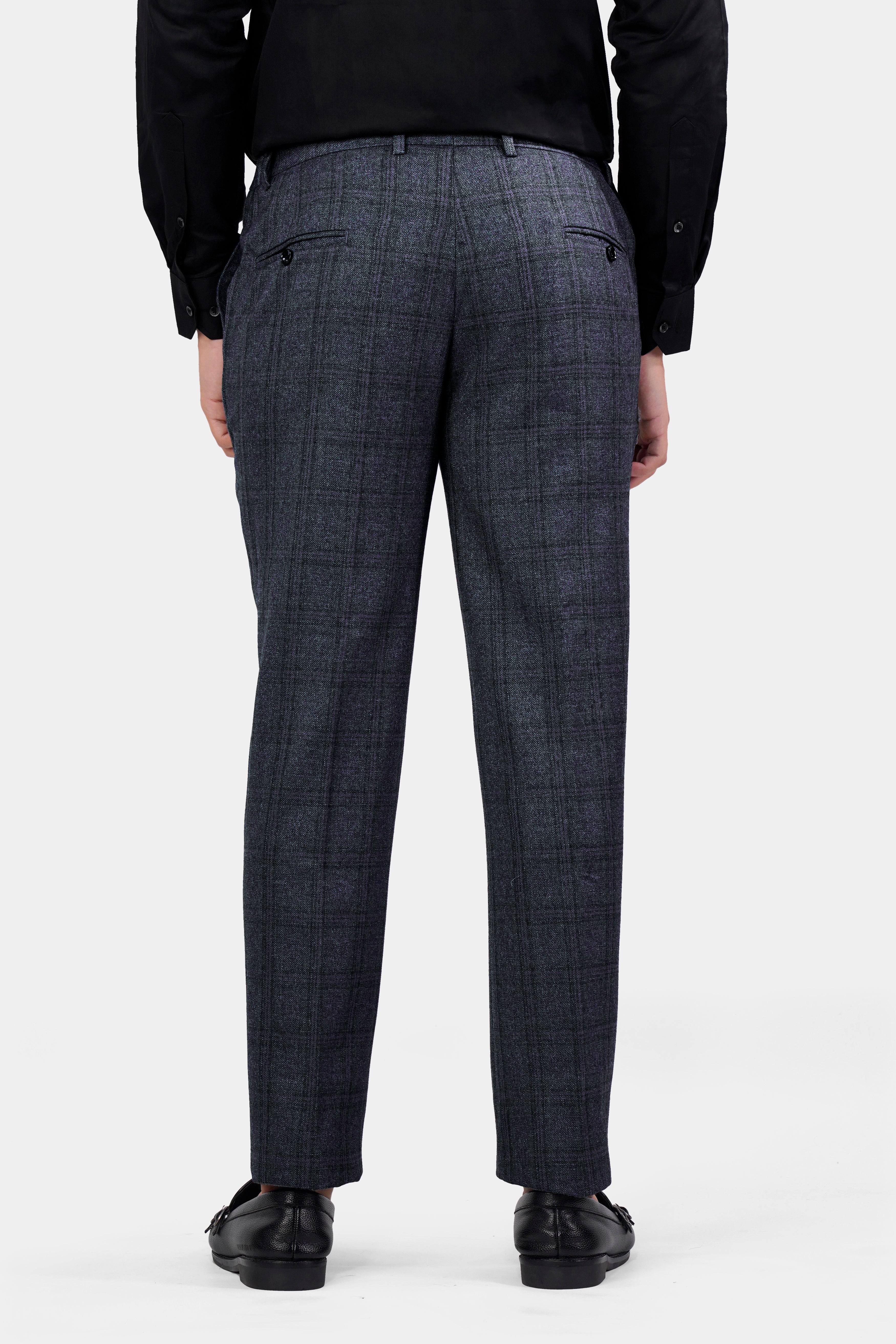 Ebony Clay Blue and Gravel Gray Plaid Tweed Pant T2927-SW-28, T2927-SW-30, T2927-SW-32, T2927-SW-34, T2927-SW-36, T2927-SW-38, T2927-SW-40, T2927-SW-42, T2927-SW-44