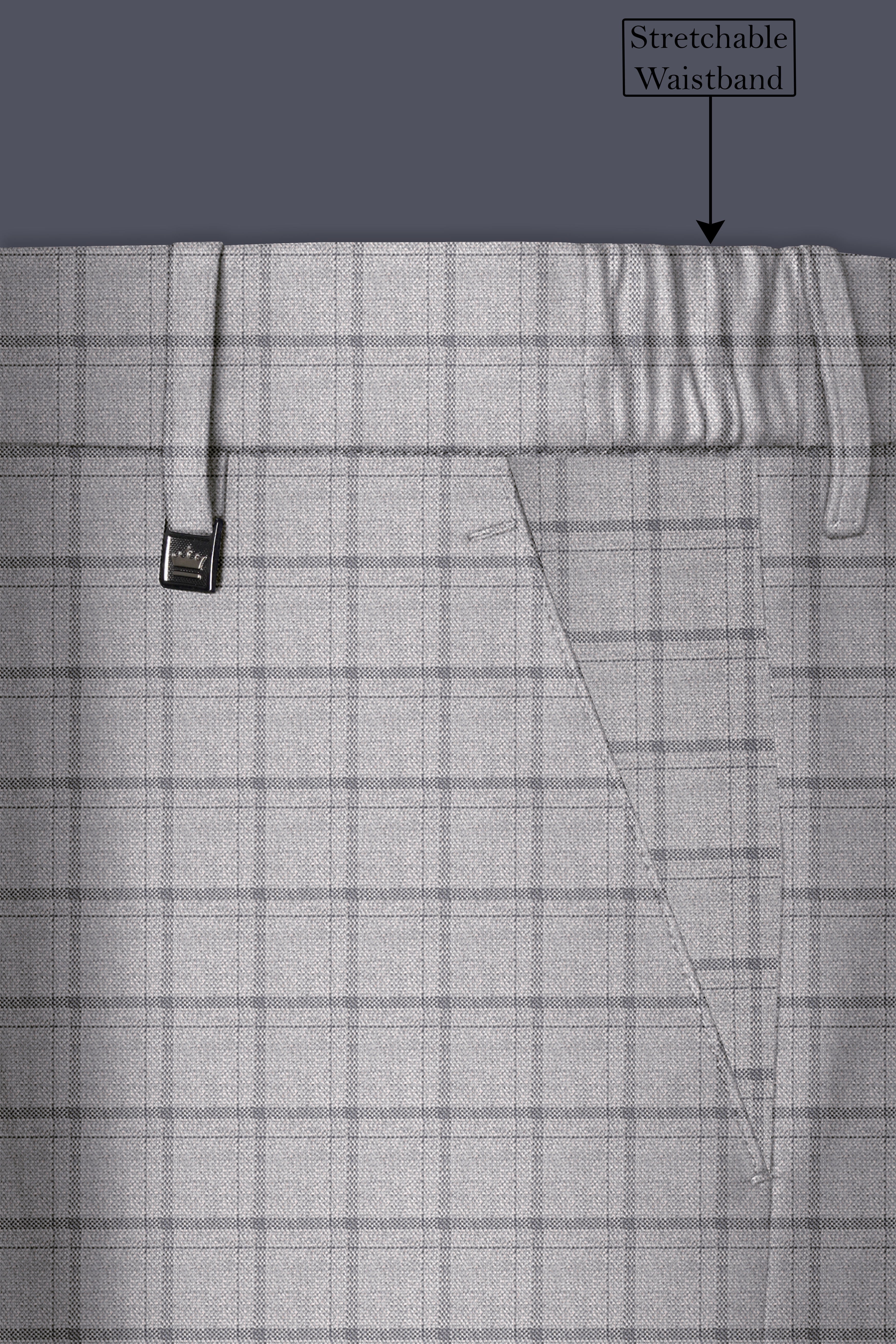 Boulder Gray Checkered Wool Rich Pant