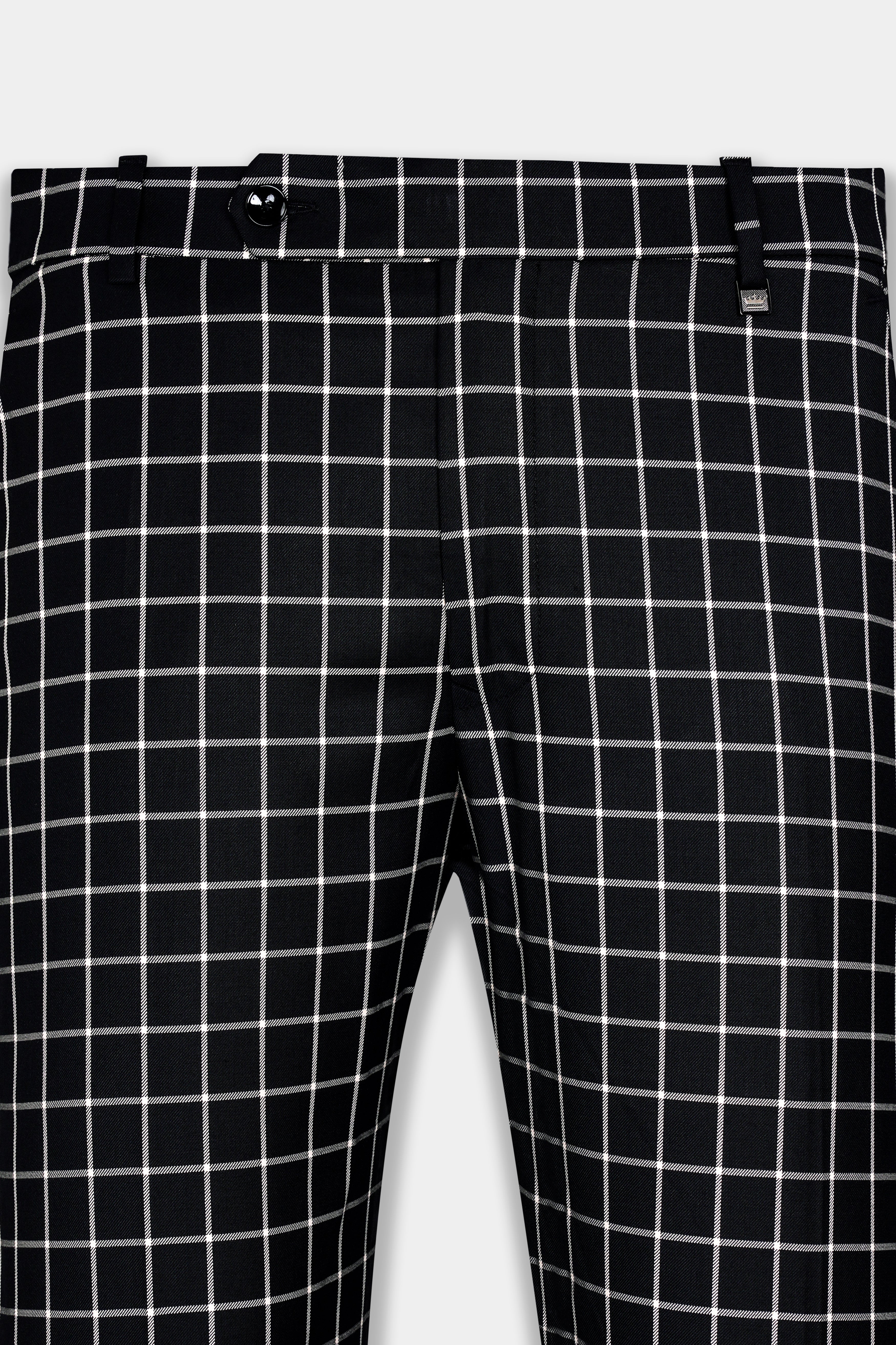 Jade Black and White Checkered Wool Rich Stretchable Pant T2932-SW-28, T2932-SW-30, T2932-SW-32, T2932-SW-34, T2932-SW-36, T2932-SW-38, T2932-SW-40, T2932-SW-42, T2932-SW-44