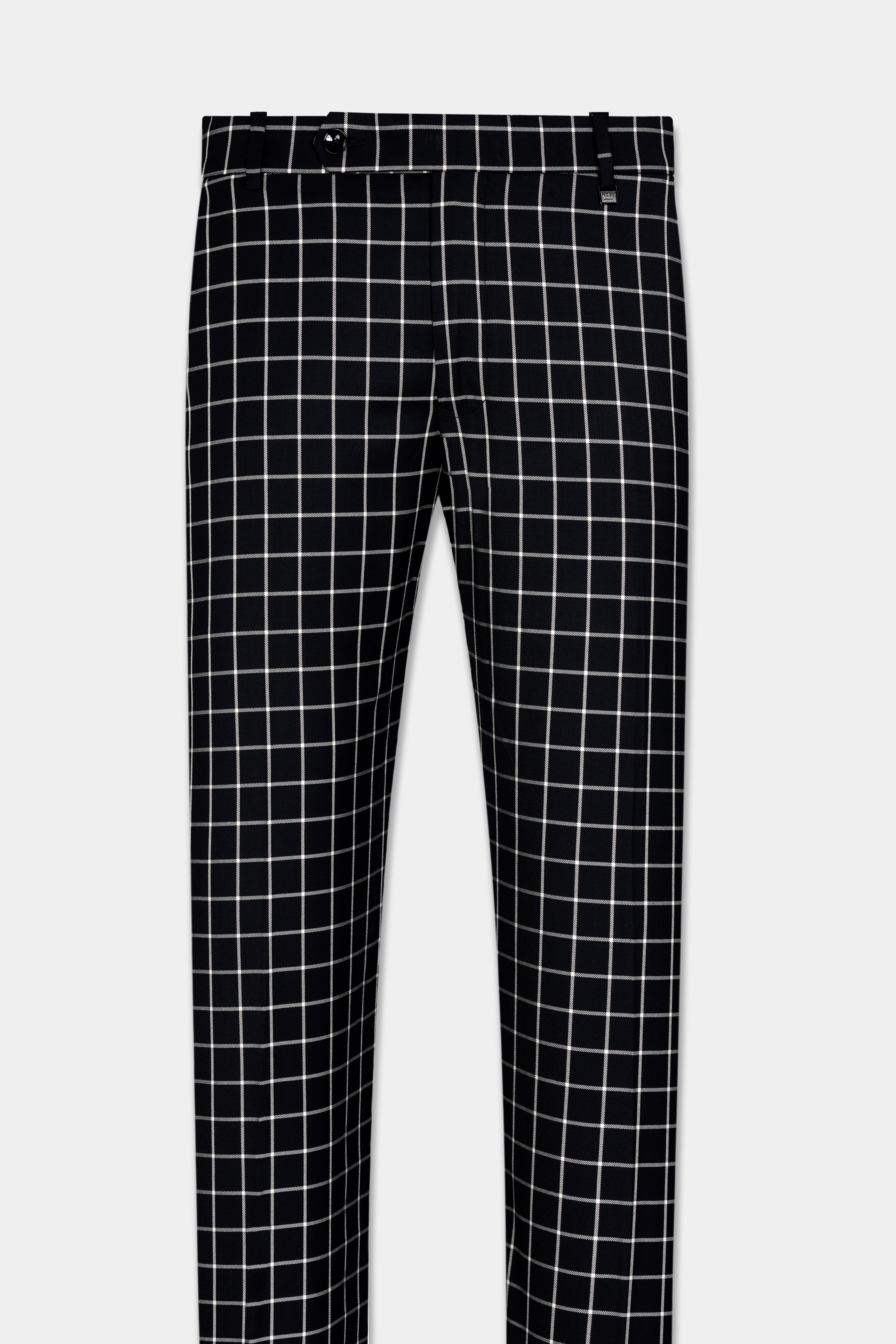 Jade Black and White Checkered Wool Rich Stretchable Pant T2932-SW-28, T2932-SW-30, T2932-SW-32, T2932-SW-34, T2932-SW-36, T2932-SW-38, T2932-SW-40, T2932-SW-42, T2932-SW-44