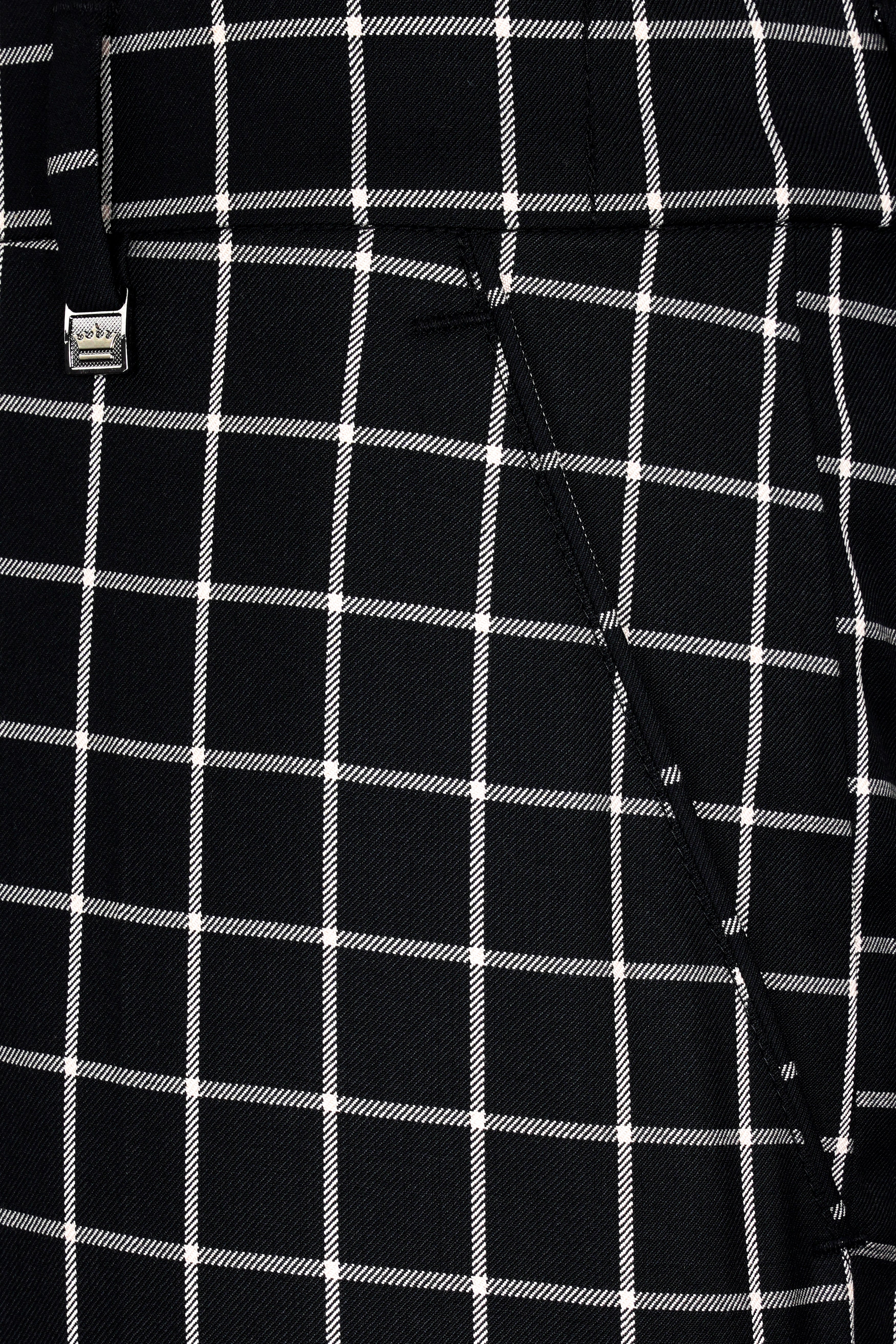 Jade Black and White Checkered Wool Rich Stretchable Pant T2932-SW-28, T2932-SW-30, T2932-SW-32, T2932-SW-34, T2932-SW-36, T2932-SW-38, T2932-SW-40, T2932-SW-42, T2932-SW-44