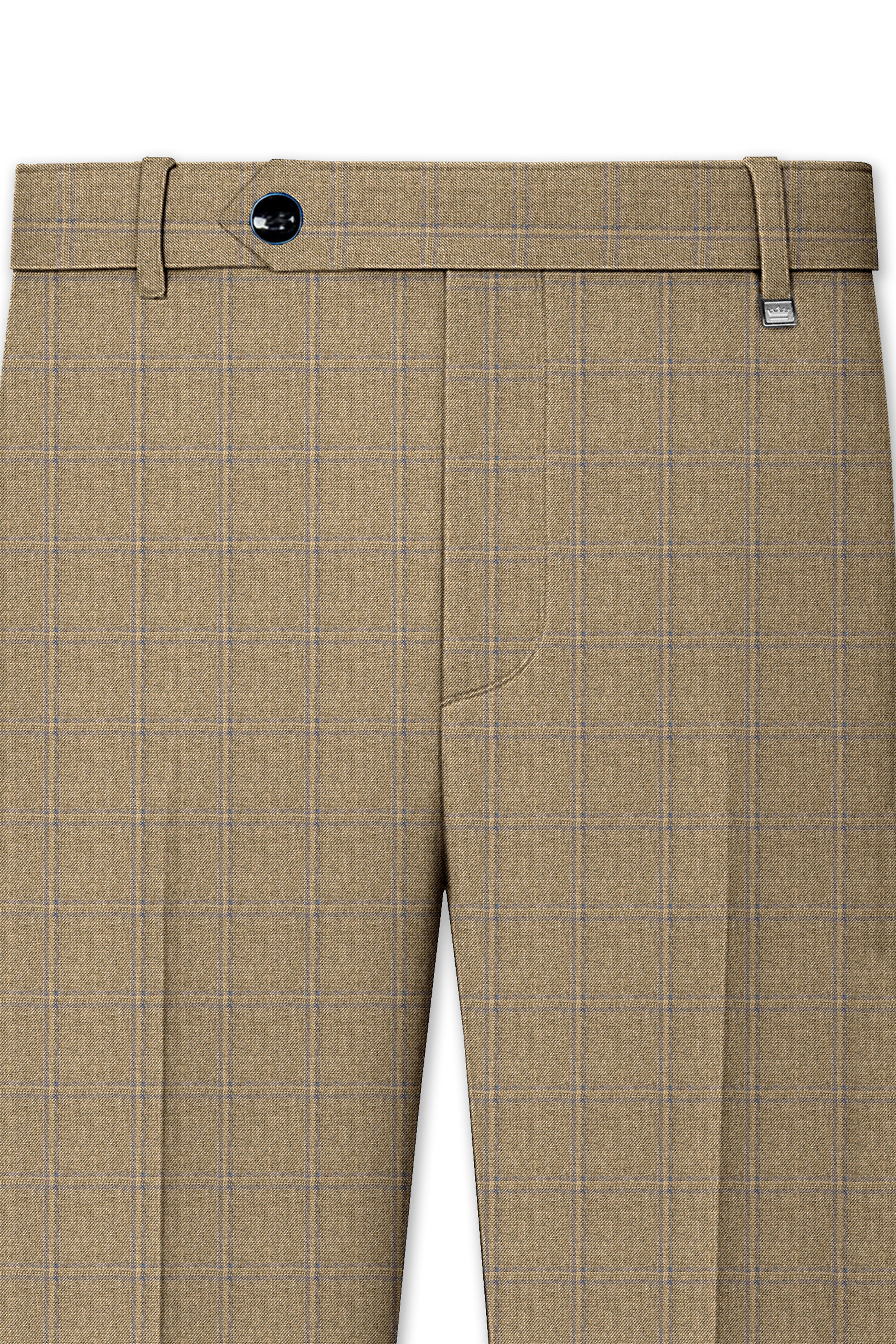 Makara Brown Checkered Stretchable Pant