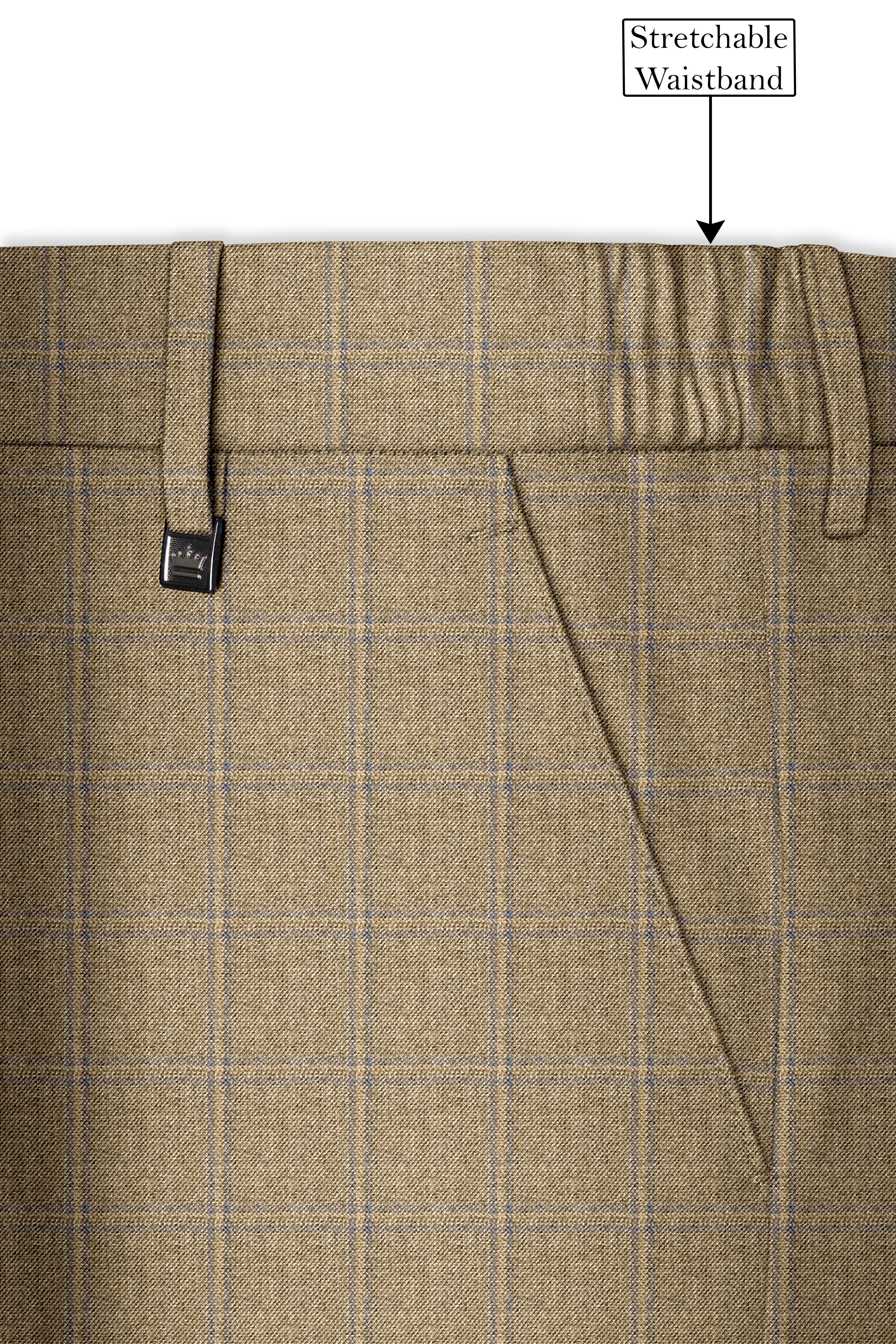 Makara Brown Checkered Stretchable Pant