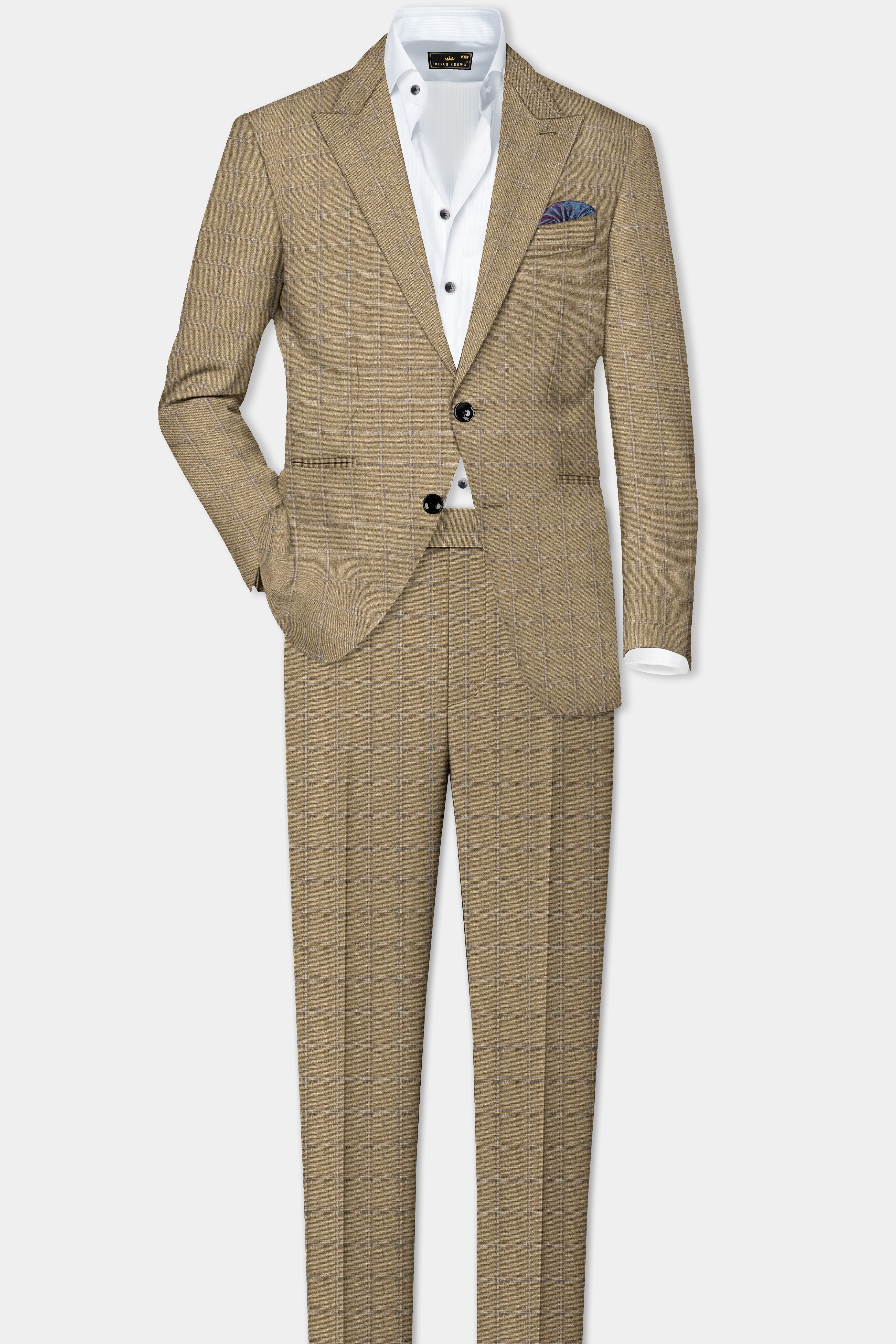 Makara Brown Checkered Stretchable Pant