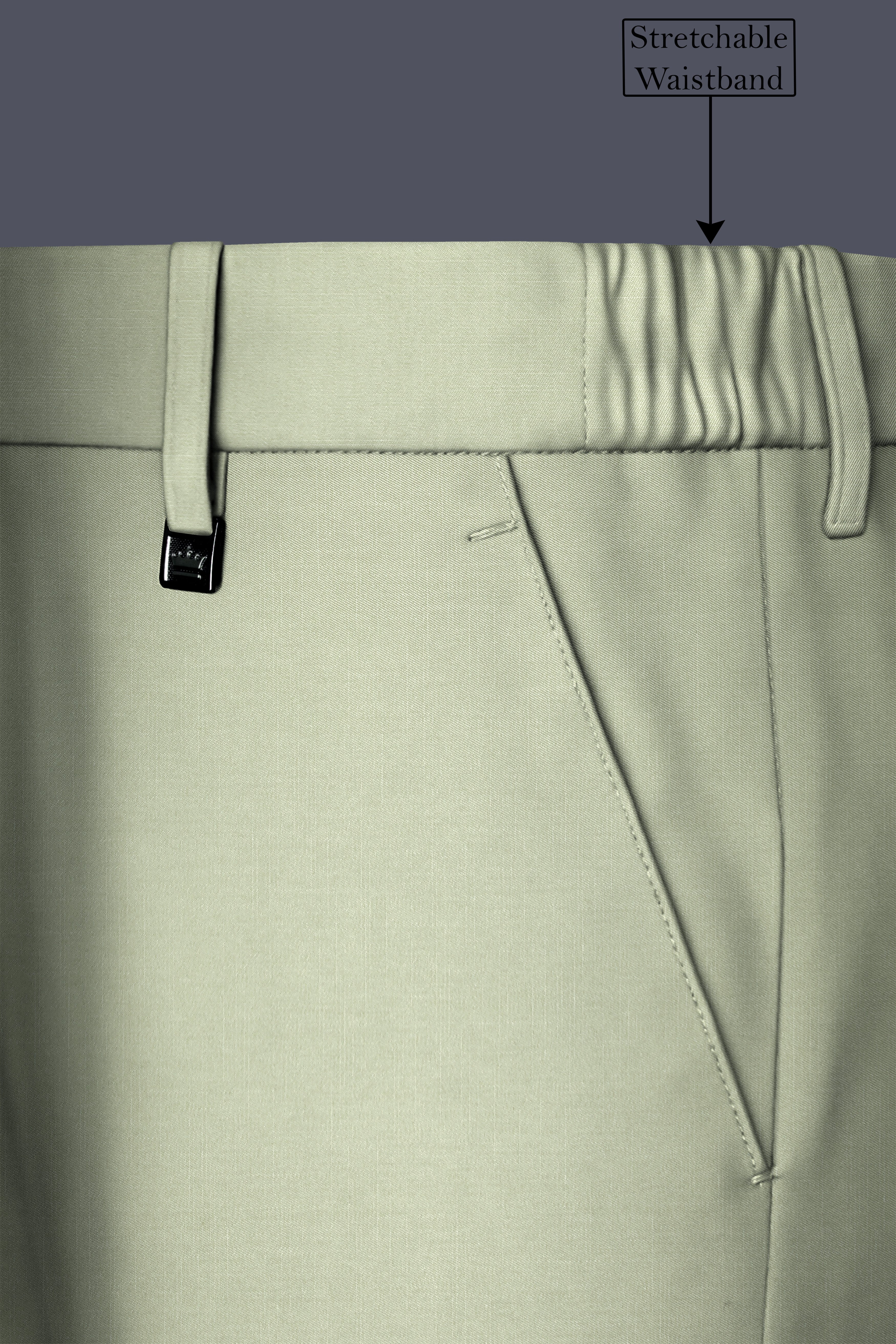 Xanadu Green Wool Rich Stretchable Pant