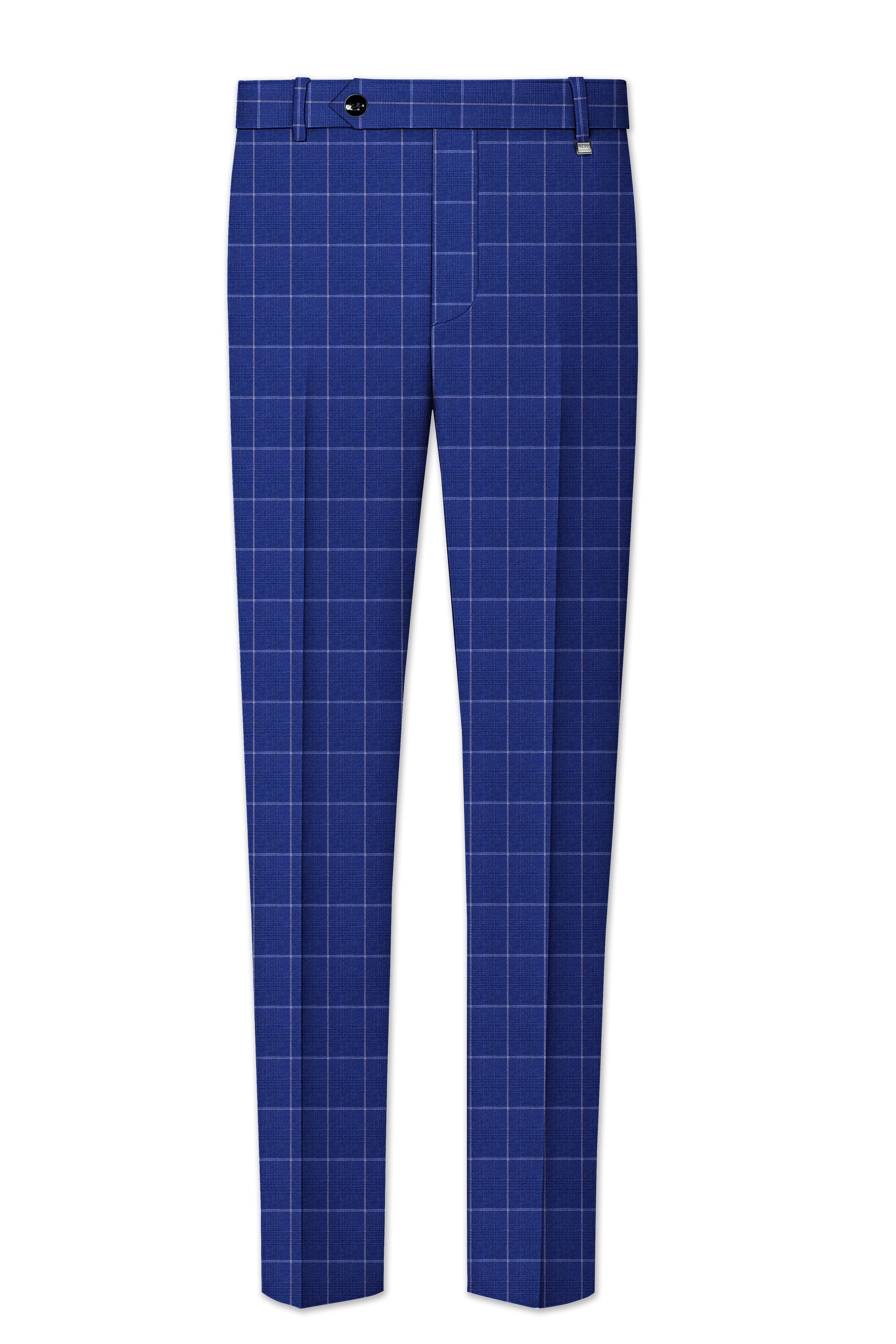 Rhino Blue Windowpane Wool Rich Stretchable Pant