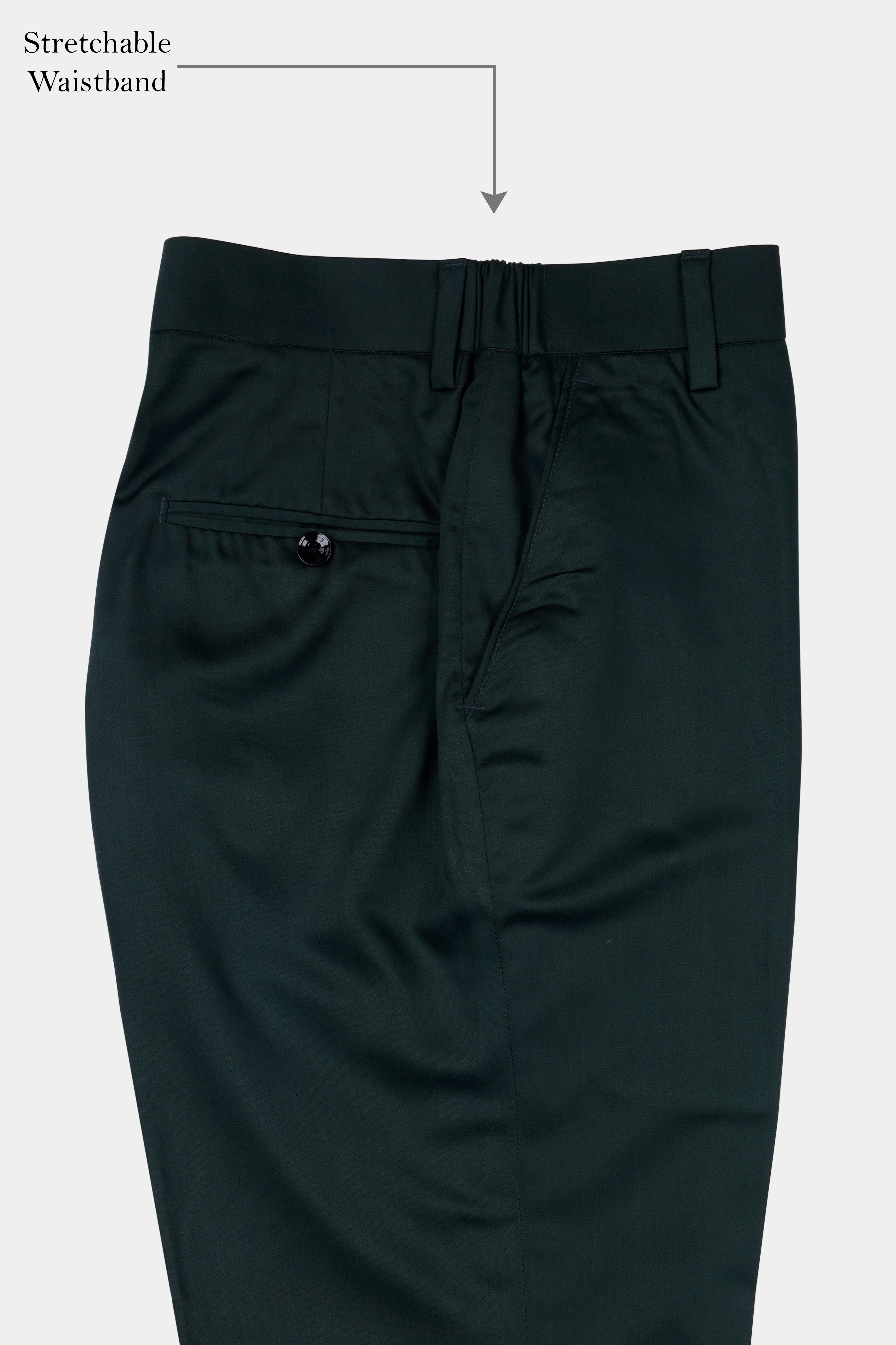 Prussian Green Wool Rich Stretchable Pant T2960-SW-28, T2960-SW-30, T2960-SW-32, T2960-SW-34, T2960-SW-36, T2960-SW-38, T2960-SW-40, T2960-SW-42, T2960-SW-44