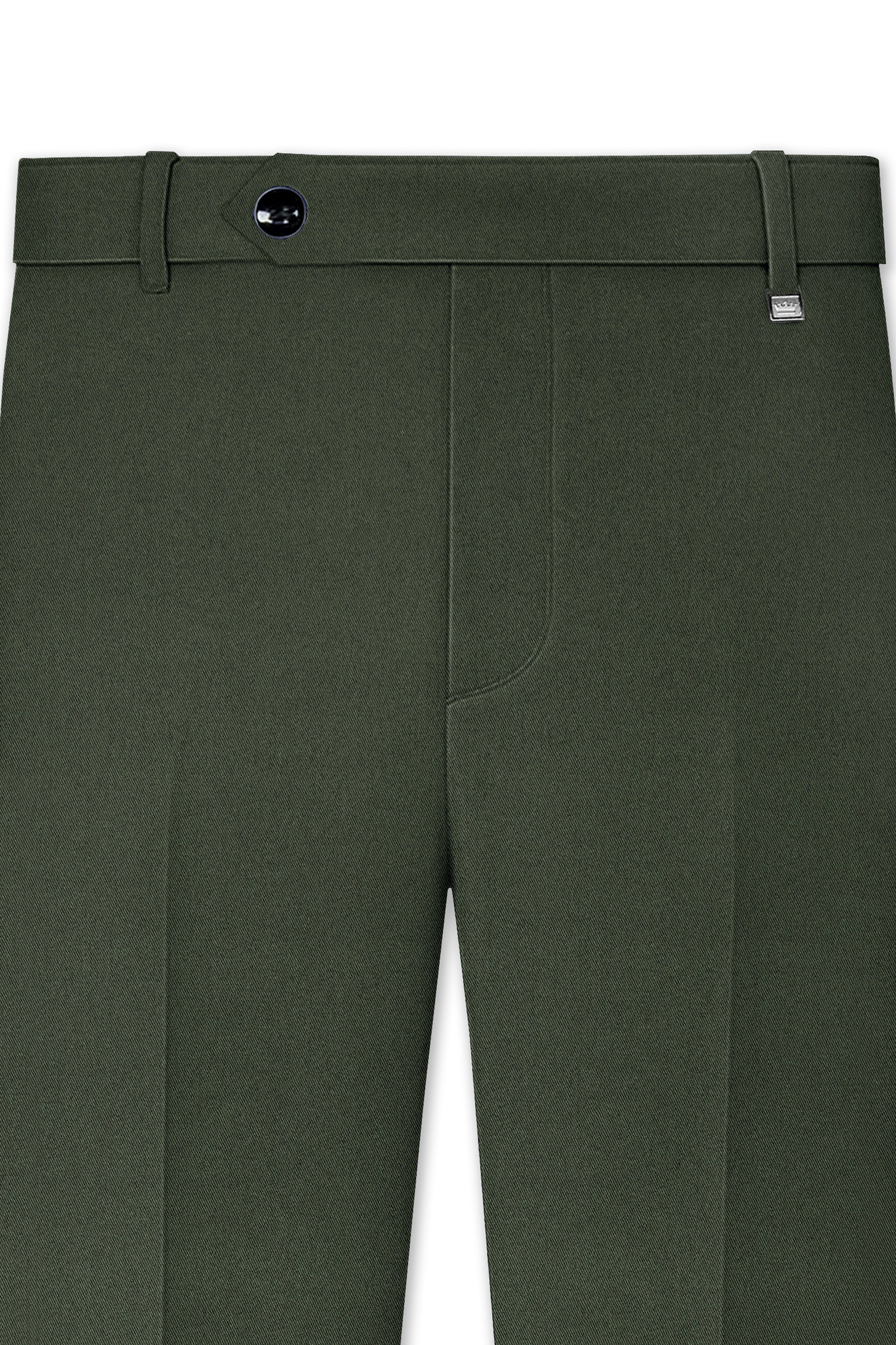 Travliam-Artichoke Green Wool Rich Stretchable Traveler Pant