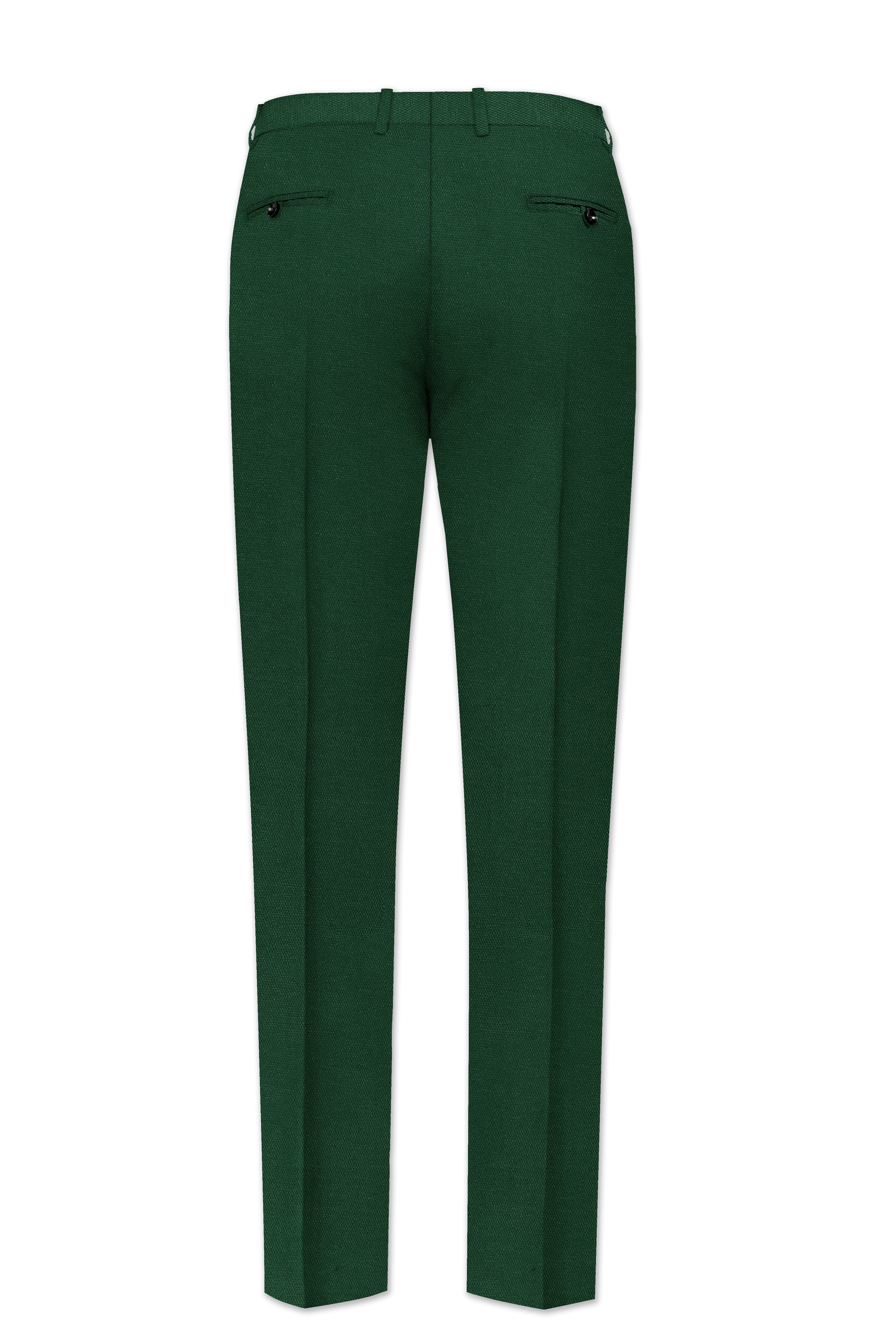 Glade-Basil Green Solid Wool Rich Stretchable traveler Pant