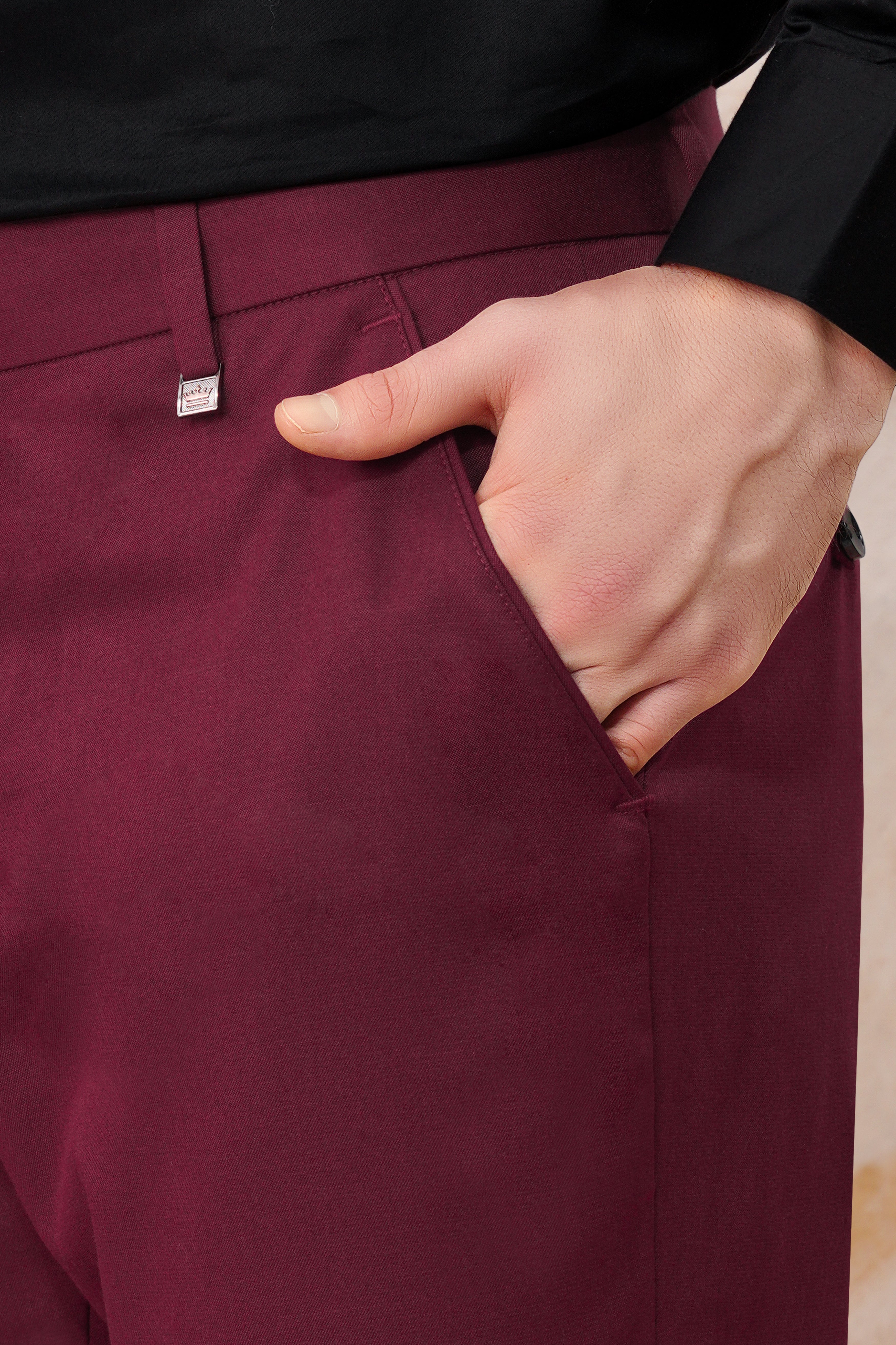 Bordeaux Maroon Wool Rich Pant T3050-28, T3050-30, T3050-32, T3050-34, T3050-36, T3050-38, T3050-40, T3050-42, T3050-44