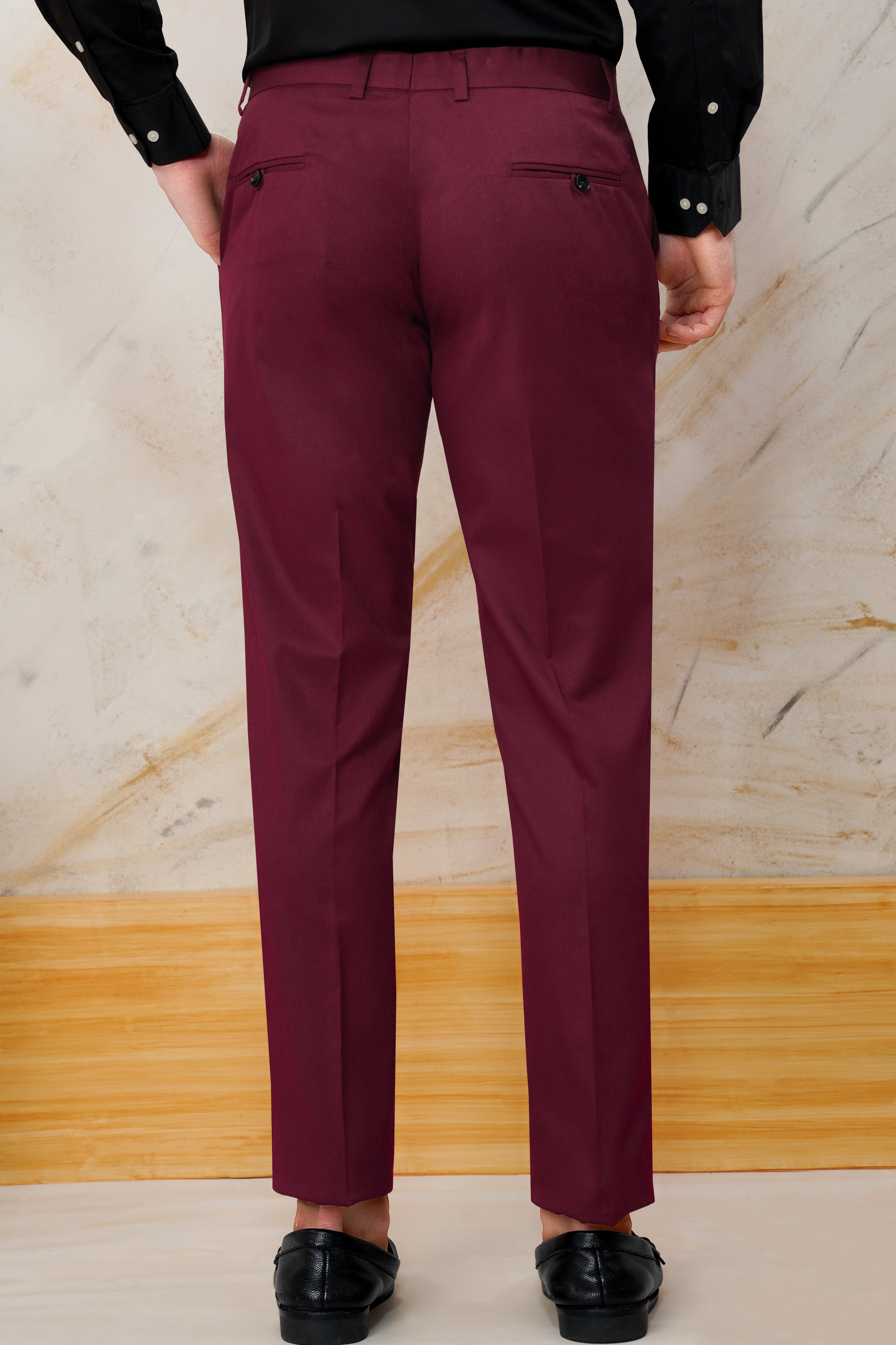 Bordeaux Maroon Wool Rich Pant T3050-28, T3050-30, T3050-32, T3050-34, T3050-36, T3050-38, T3050-40, T3050-42, T3050-44