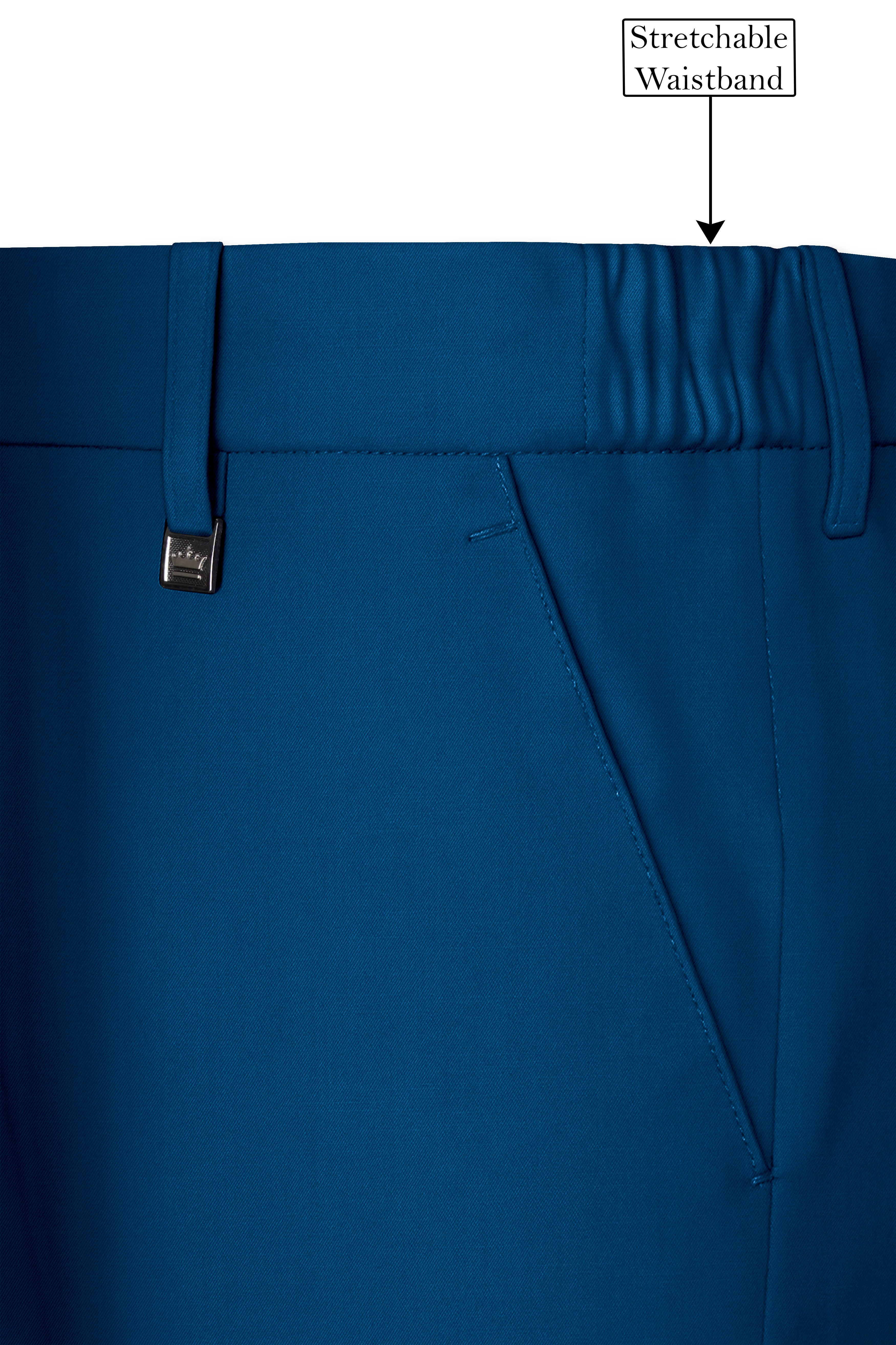 Calypso Blue Wool Rich Pant