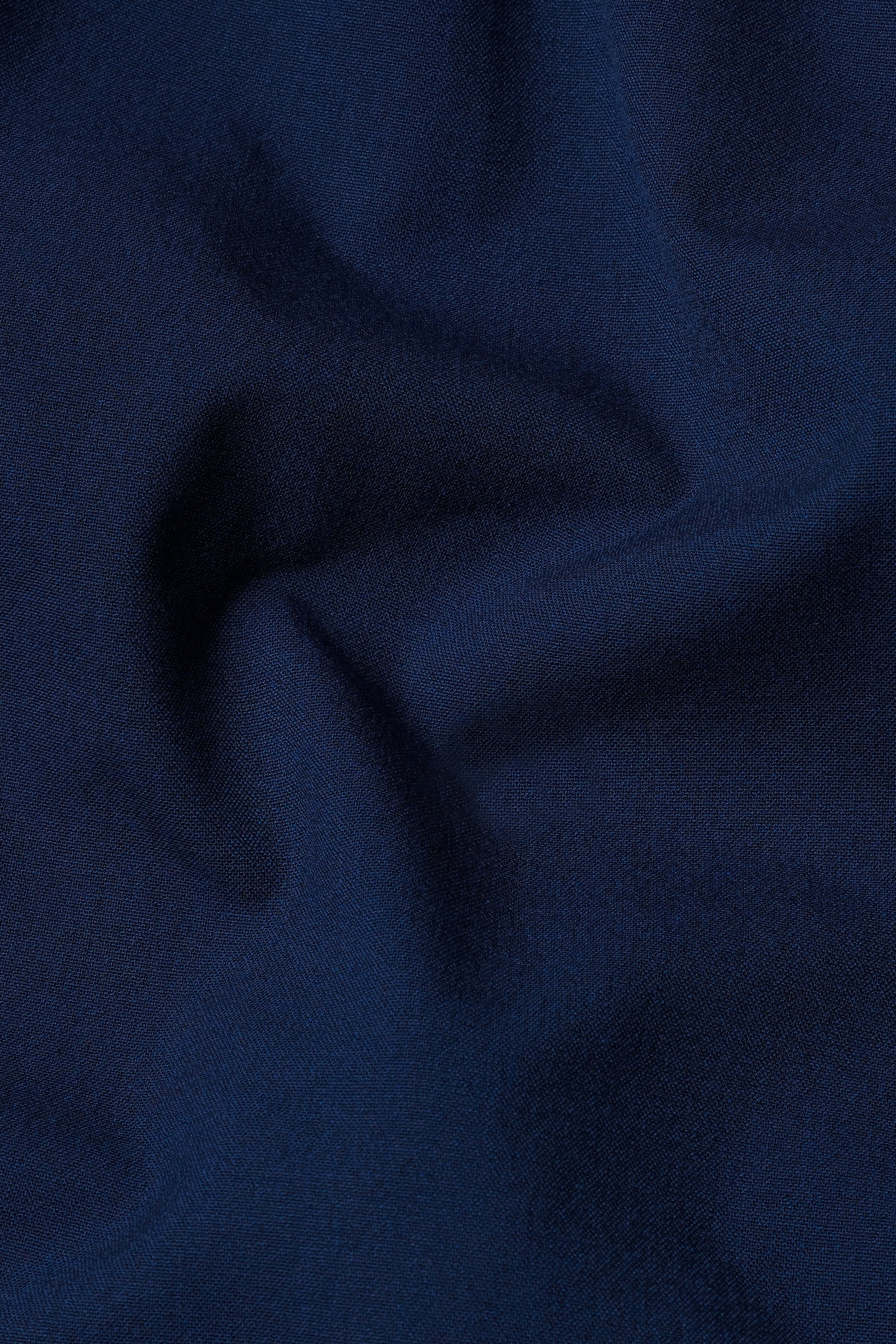 Midnight Blue Wool Rich Stretchable Waistband Pant