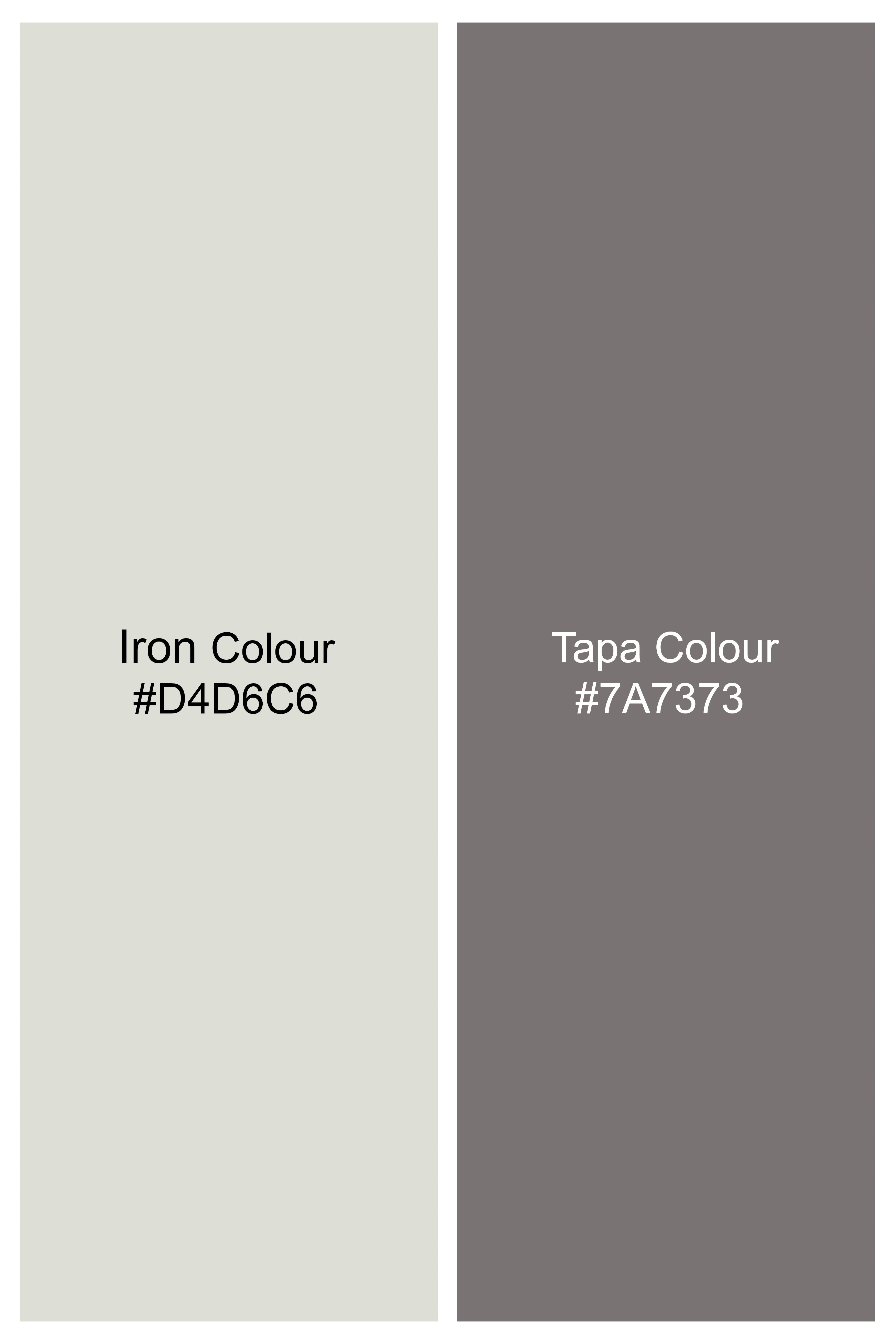 Iron Cream Windowpane Wool Rich Stretchable Waistband  Pant