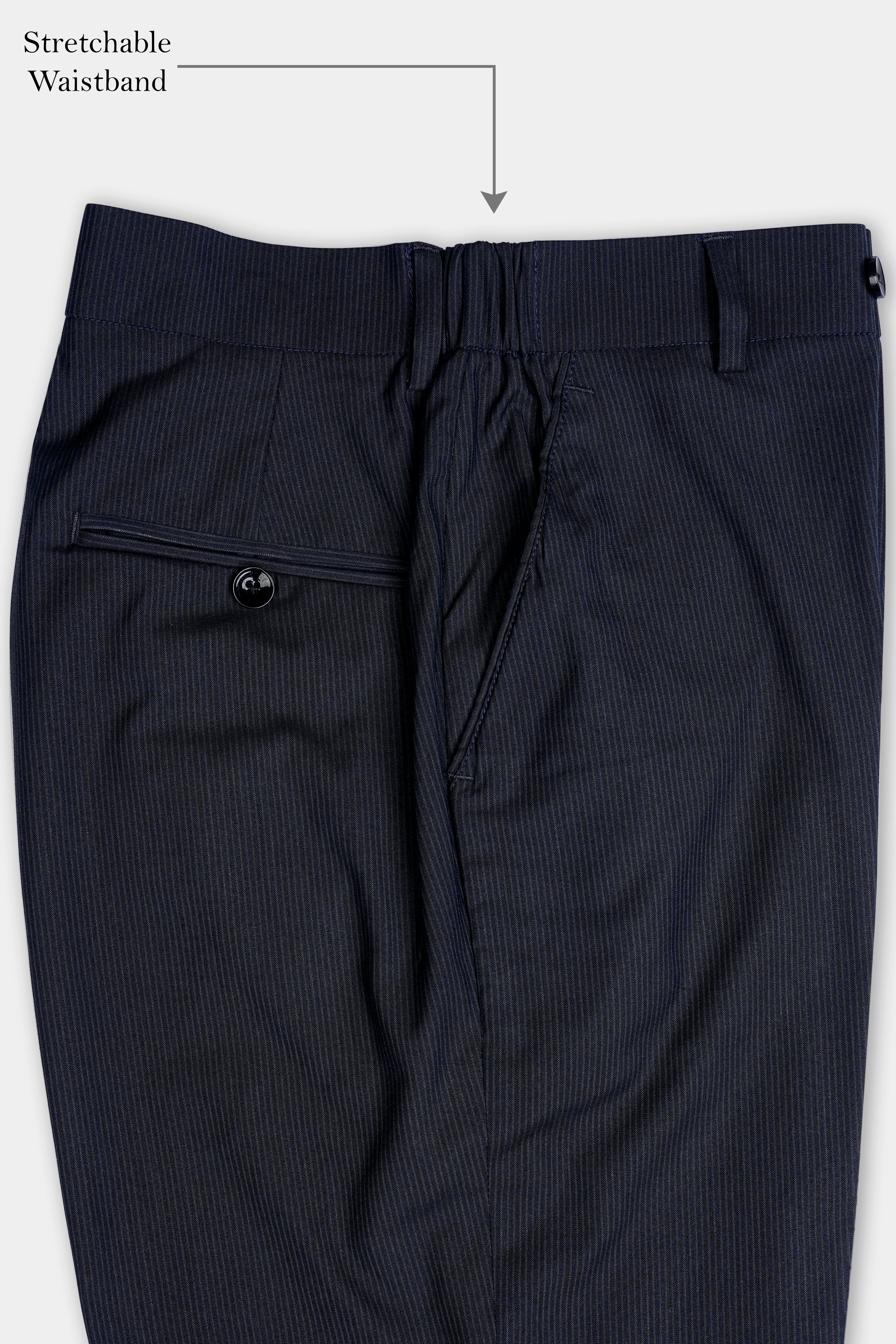 Charade Gray Wool Rich Stretchable Waistband Pant