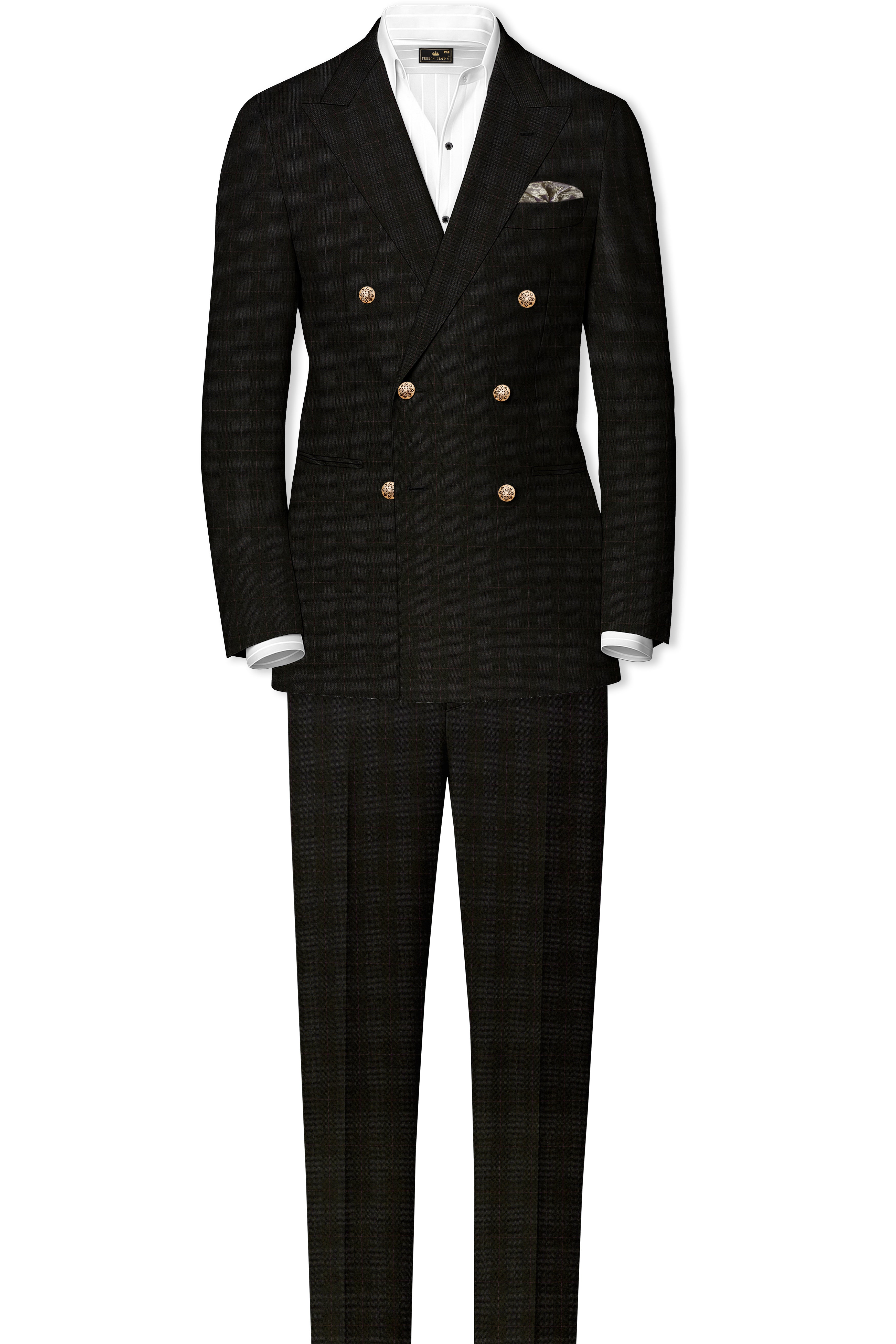 Onyx Black Subtle Plaid Woolrich Pant