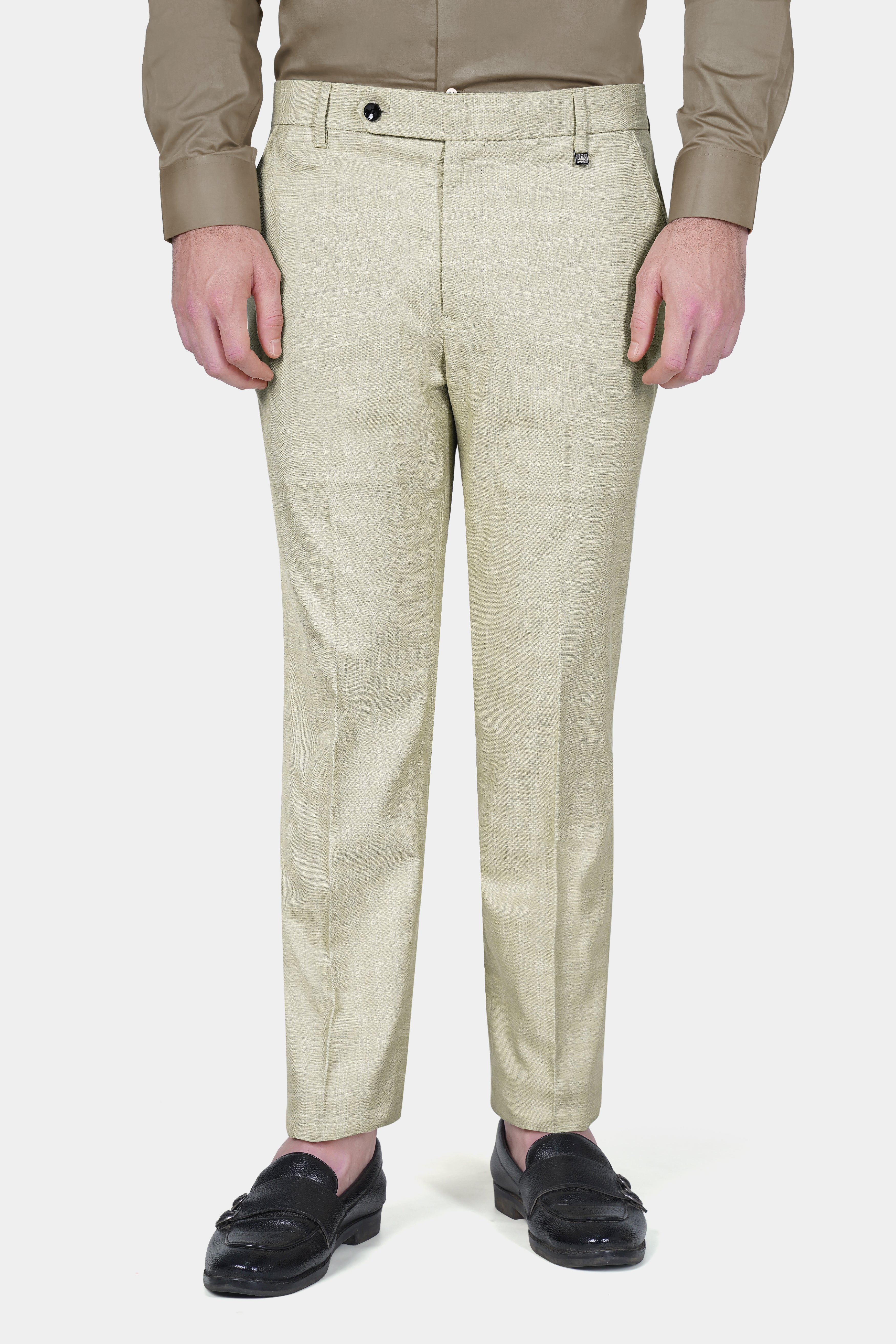 Bone Cream Subtle Plaid Woolrich Pant
