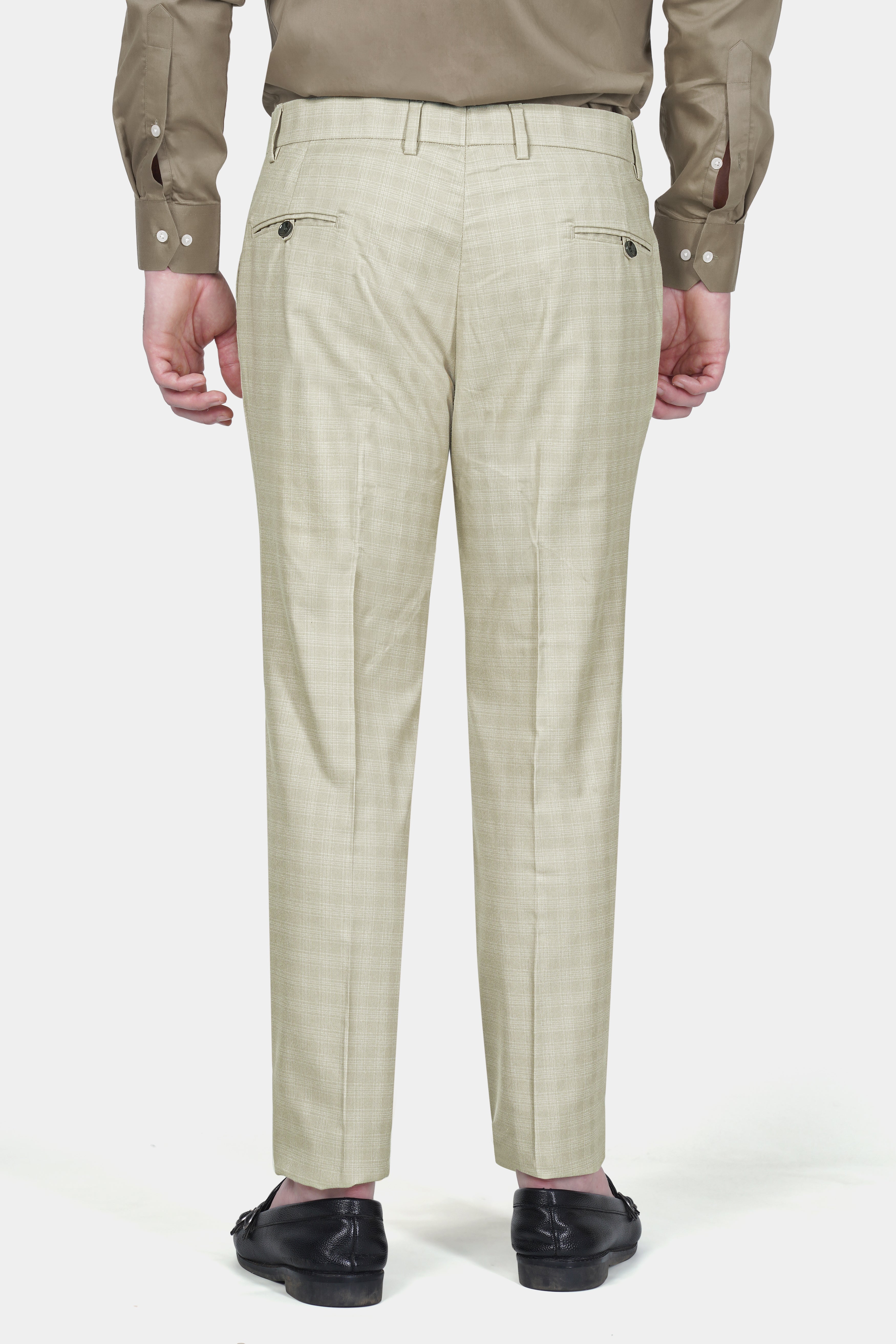 Bone Cream Subtle Plaid Woolrich Pant