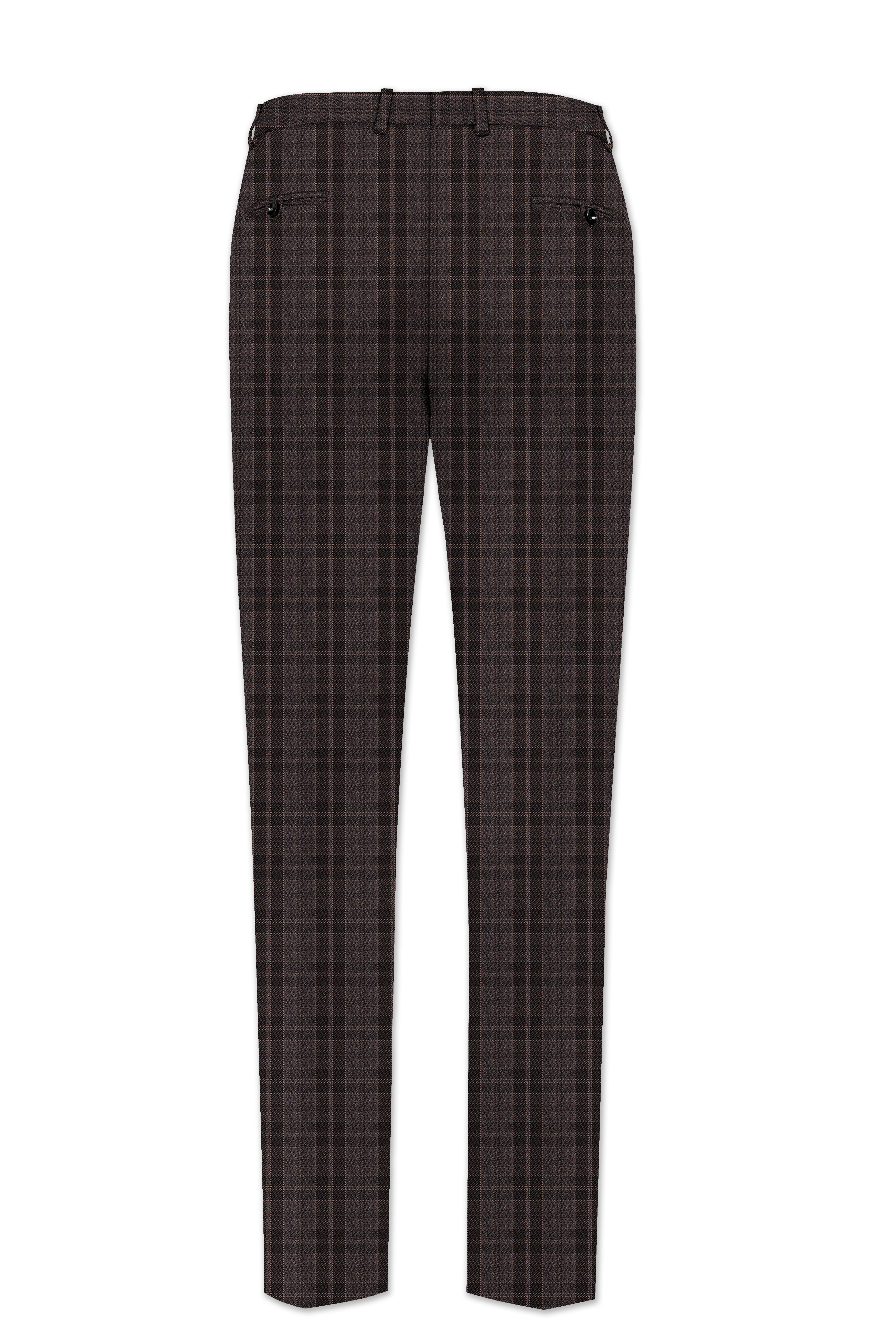 Thunder Brown Plaid Tweed Pant