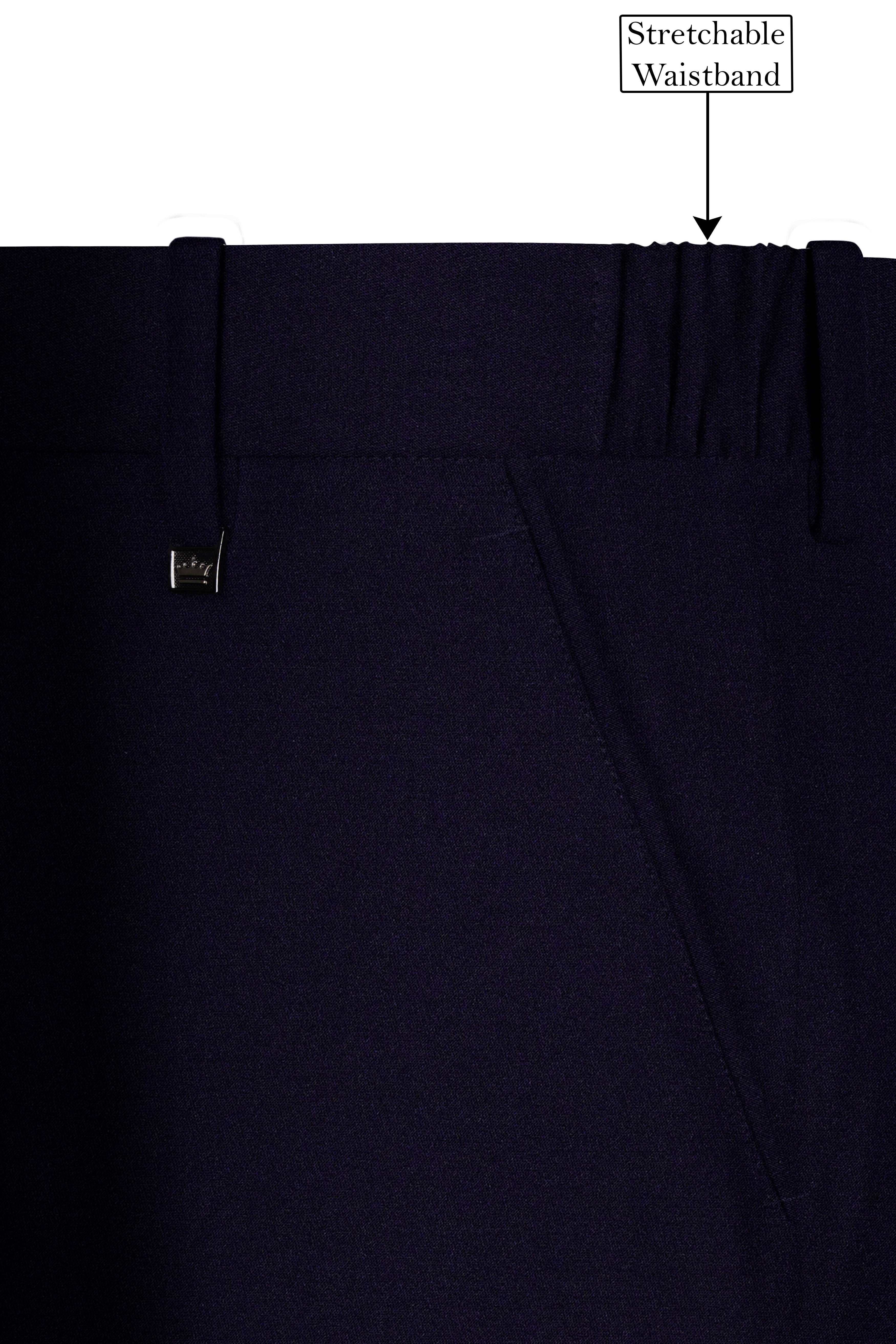 Vistaro-Korean Blue (The Best Blue We have) 4-Way Stretch Wool Rich Slight Stretch Waistband Pant