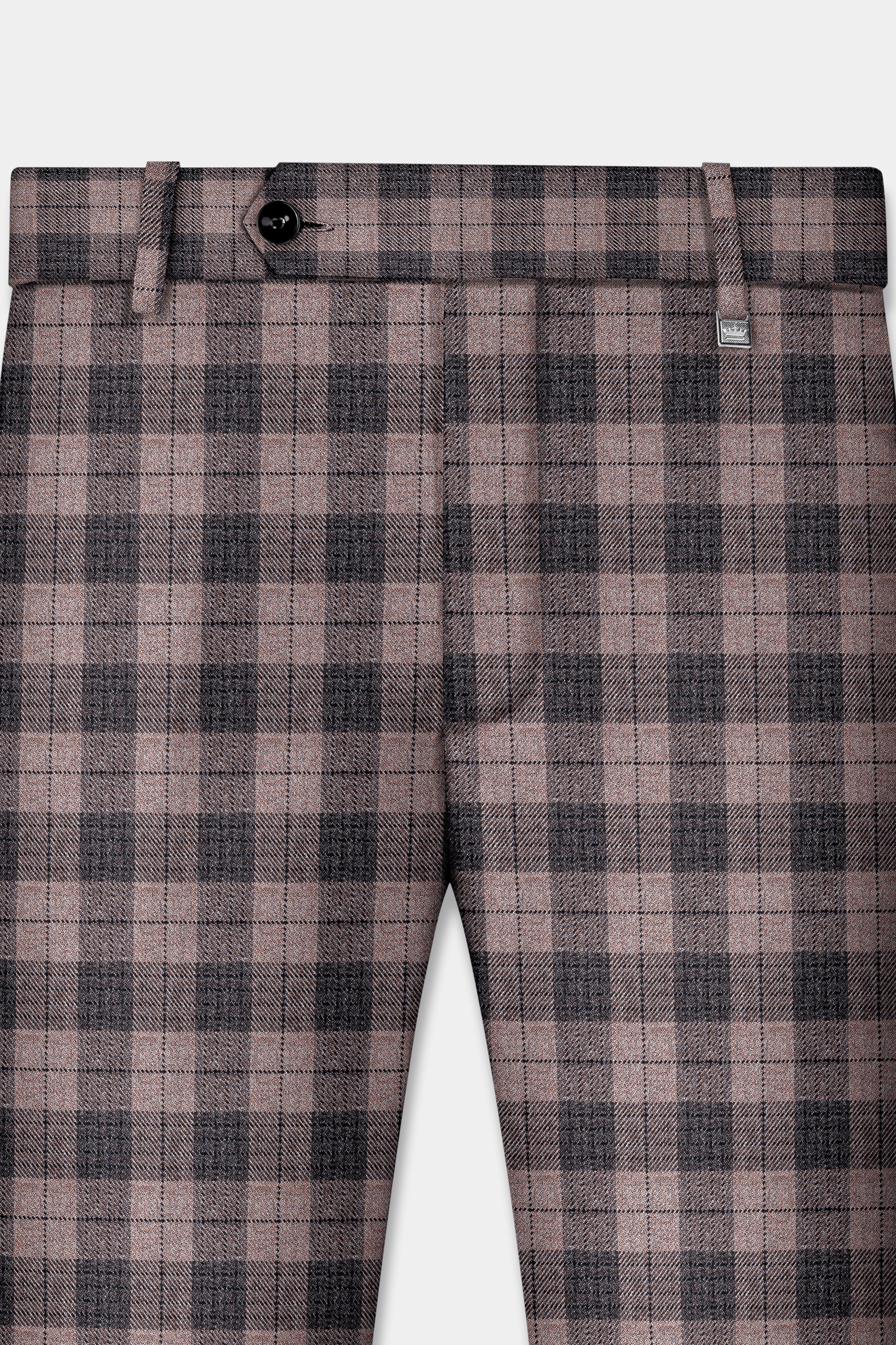 Vampire Brown Checks Plaid Tweed Pant