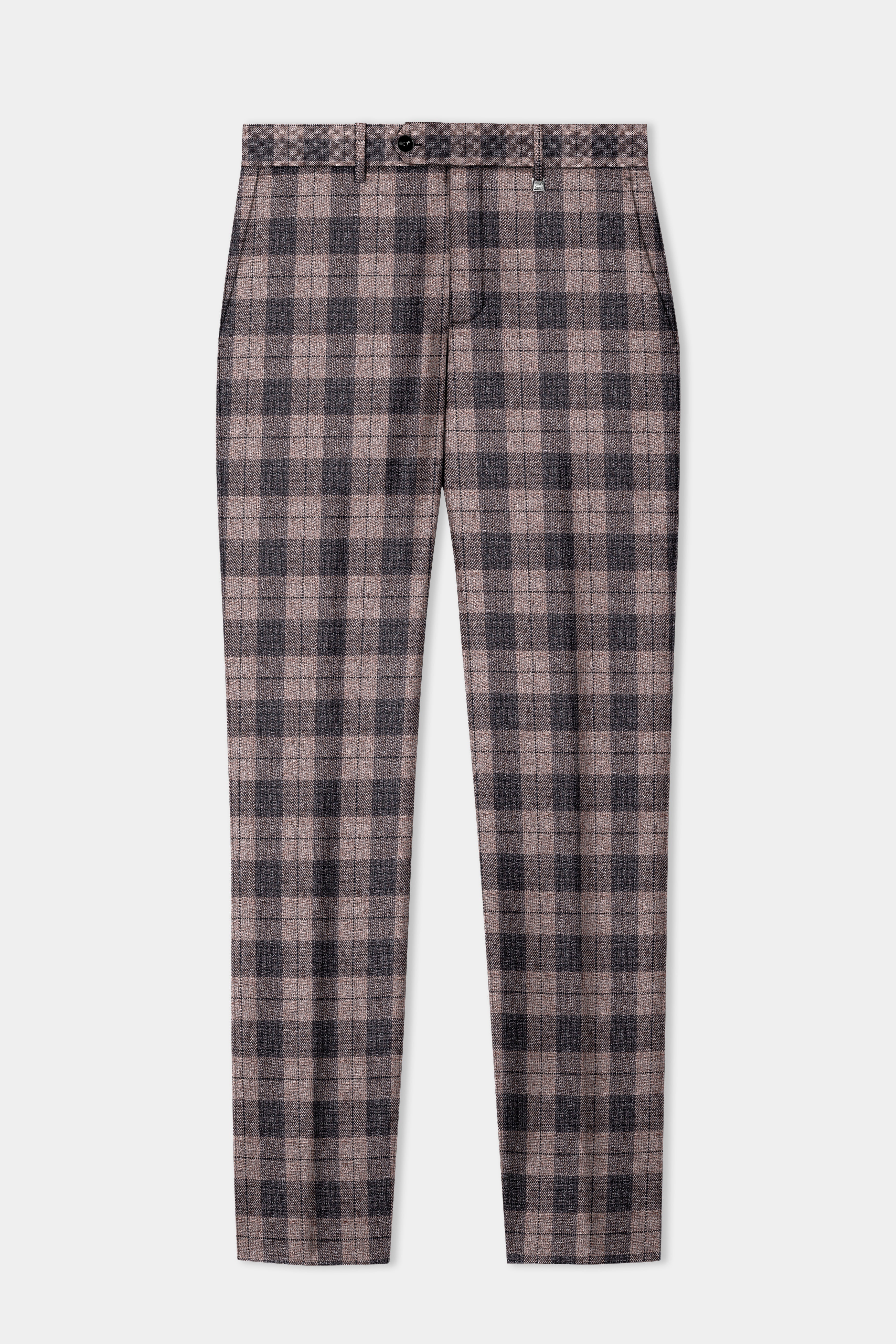 Vampire Brown Checks Plaid Tweed Pant