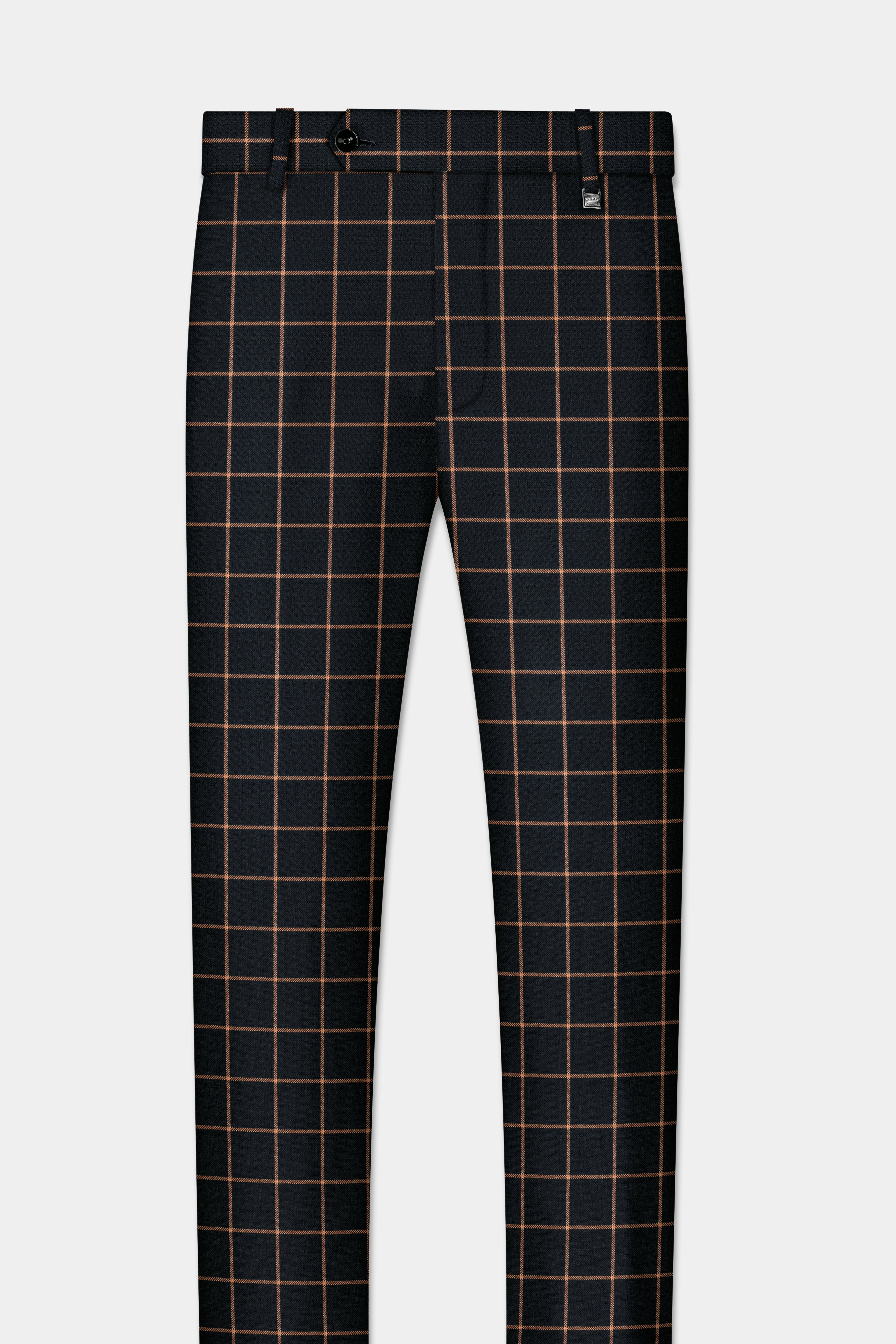 Jade Black with Potters Orange Windowpane Tweed Pant