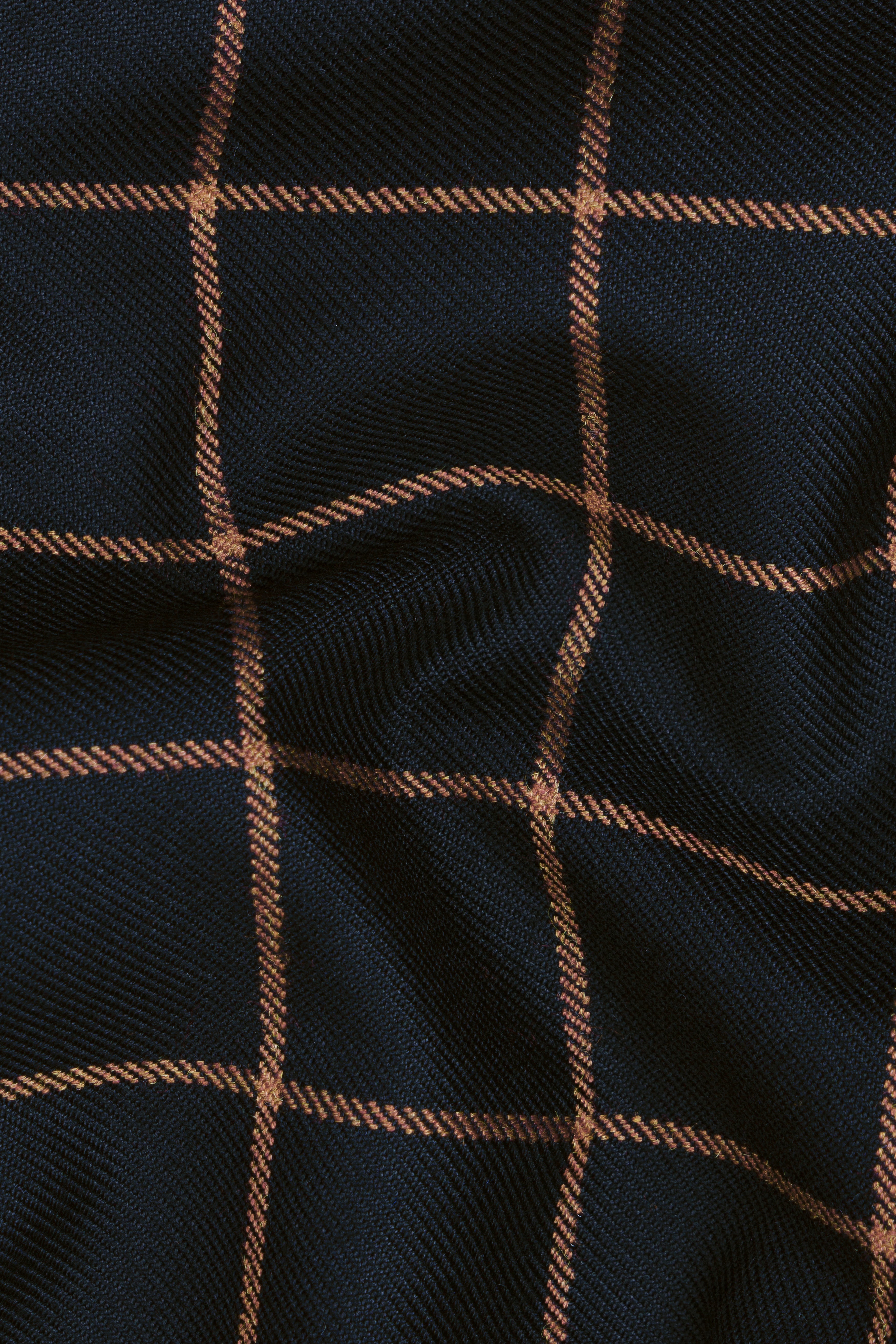 Jade Black with Potters Orange Windowpane Tweed Pant