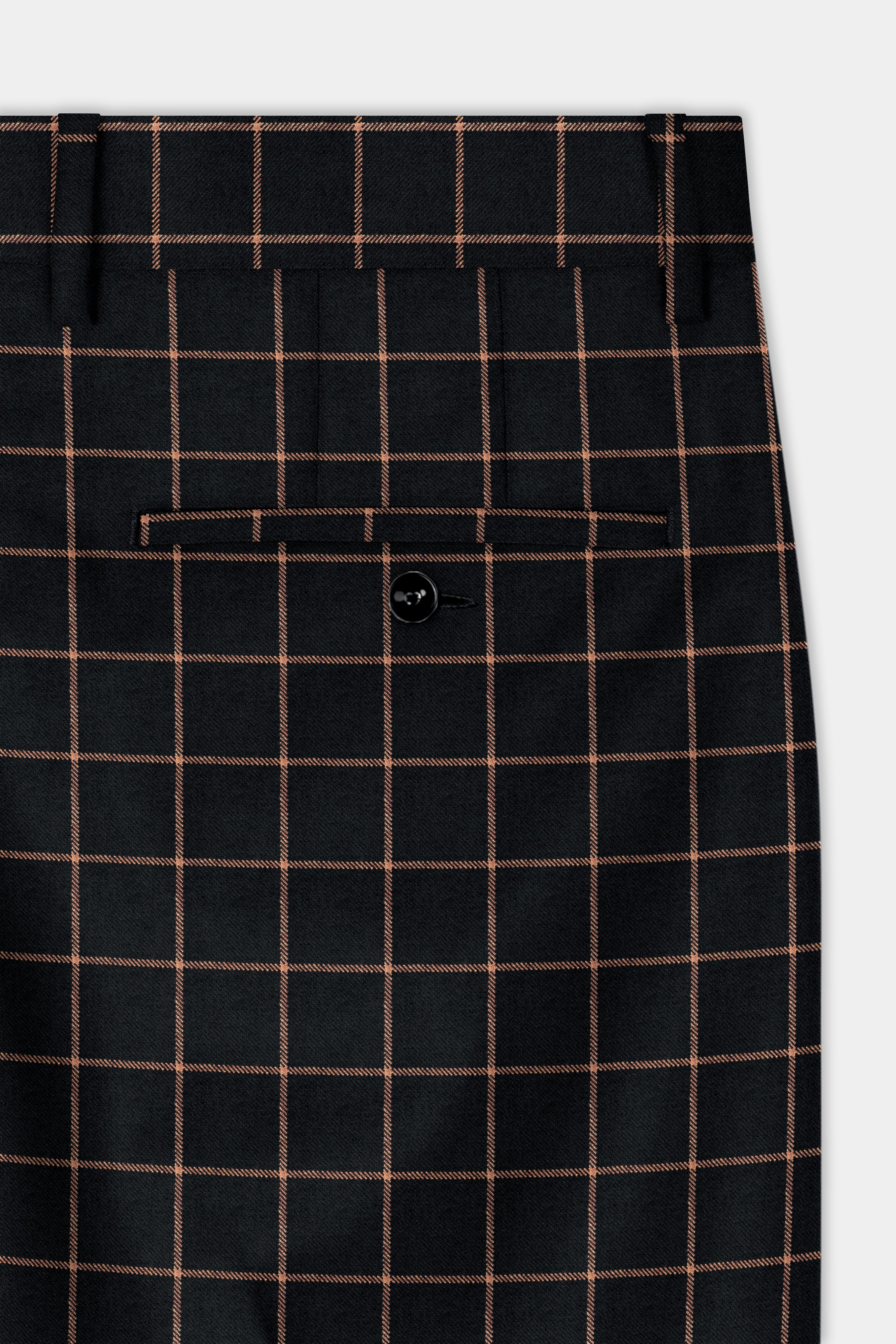 Jade Black with Potters Orange Windowpane Tweed Pant