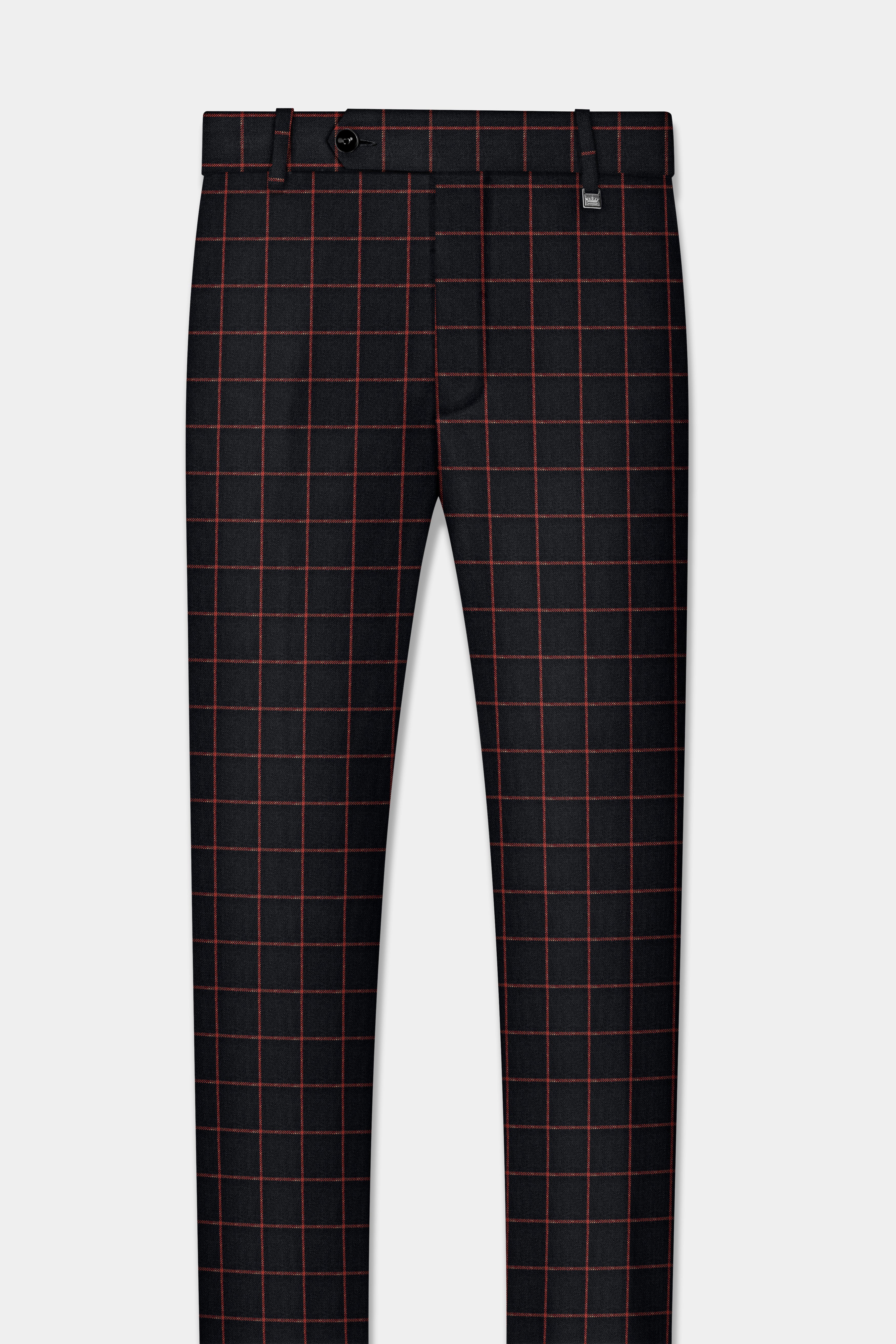 Moccaccino Brown Windowpane Tweed Pant