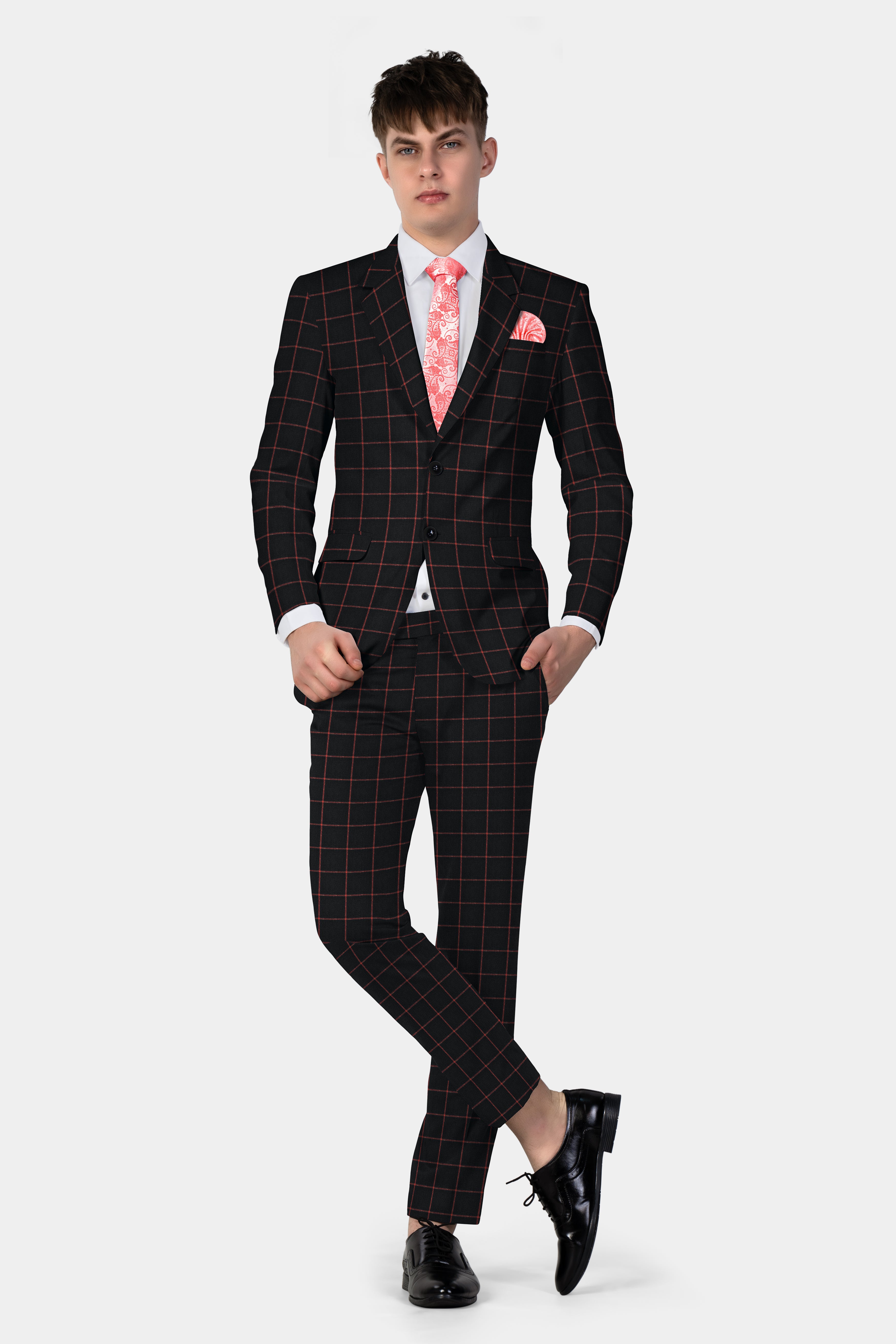 Moccaccino Brown Windowpane Tweed Pant