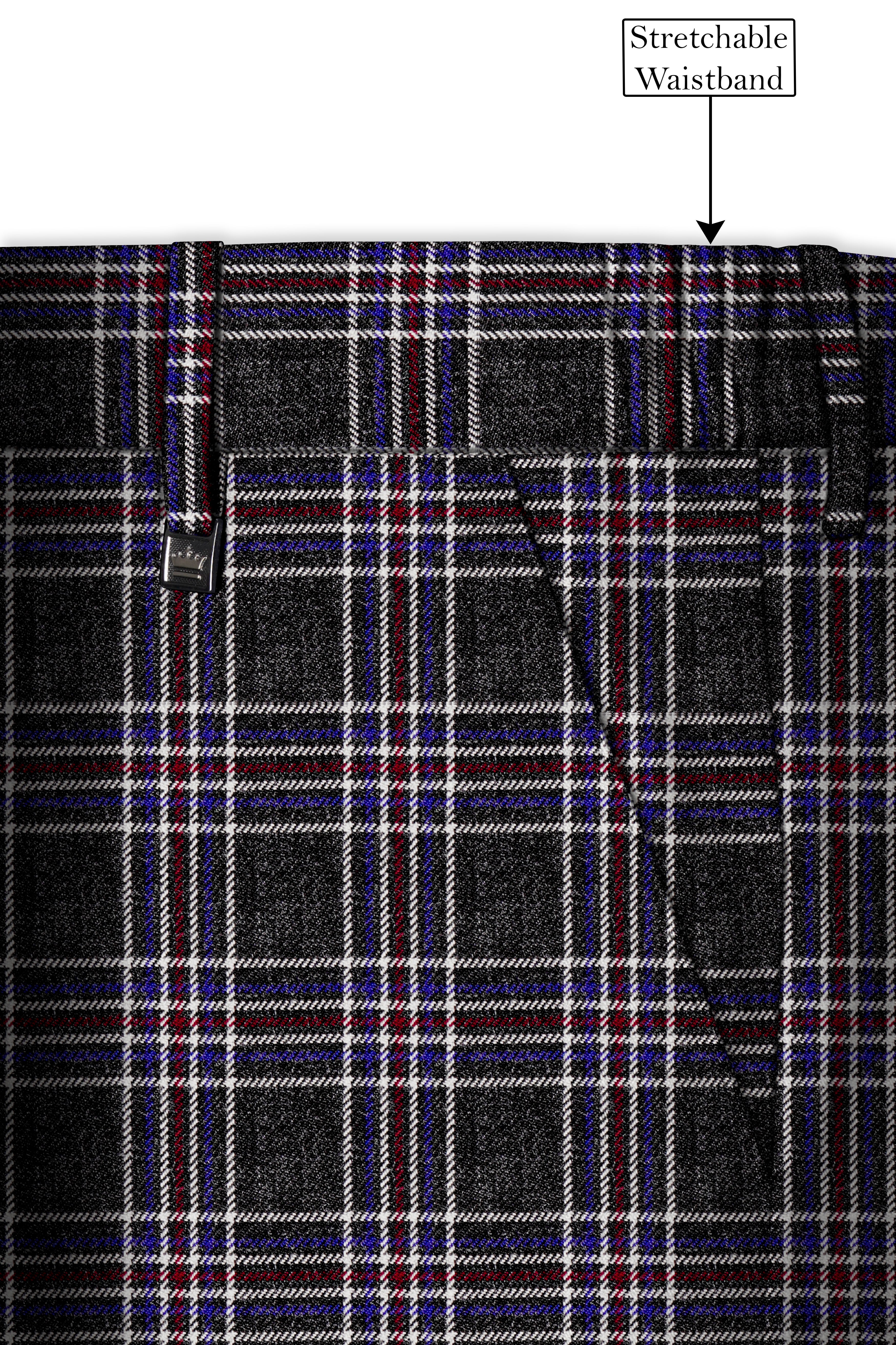 Tuatara Gray Multicolour Plaid Tweed Pant