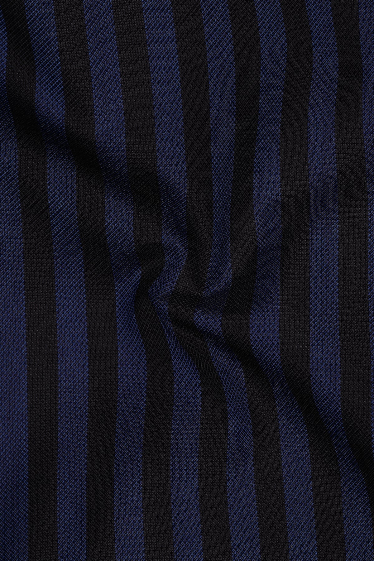 Mirage Blue and Black Striped Wool Blend Pant