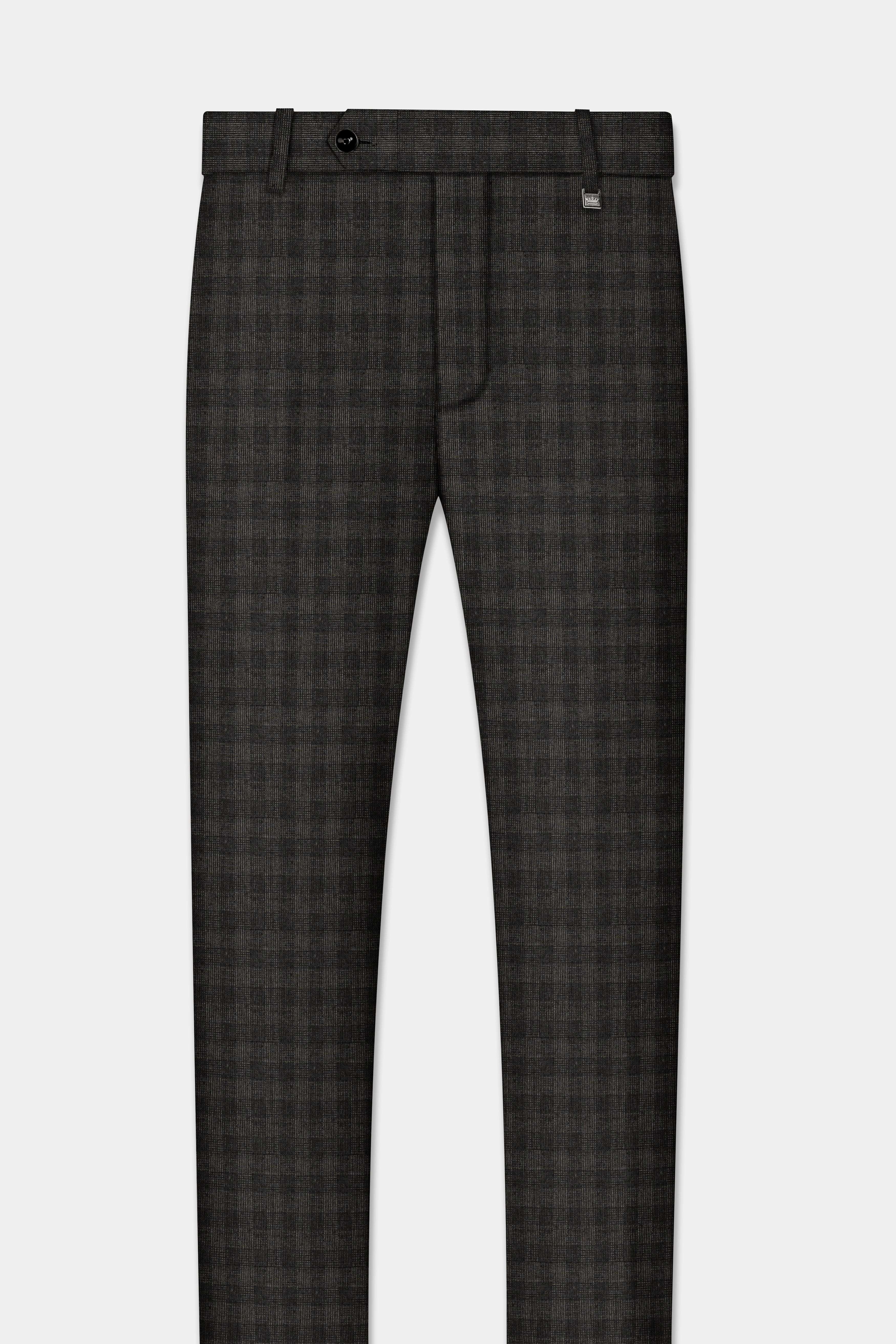 Thunder Brown Plaid Wool Blend Pant