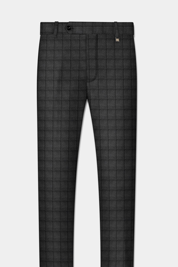 Zeus Dark Brown Plaid Tweed Pant
