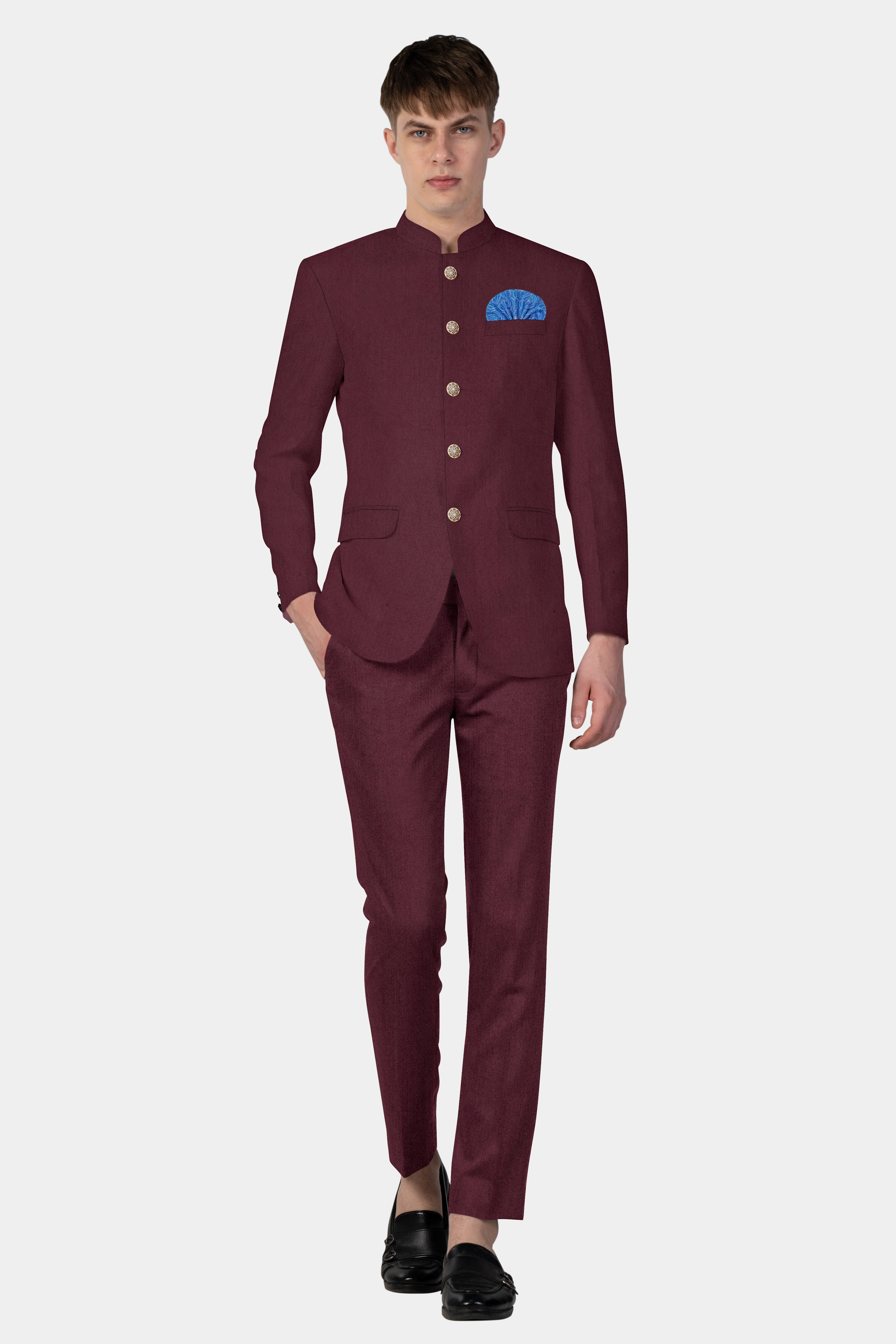 Tamarind Maroon Wool Blend Pant