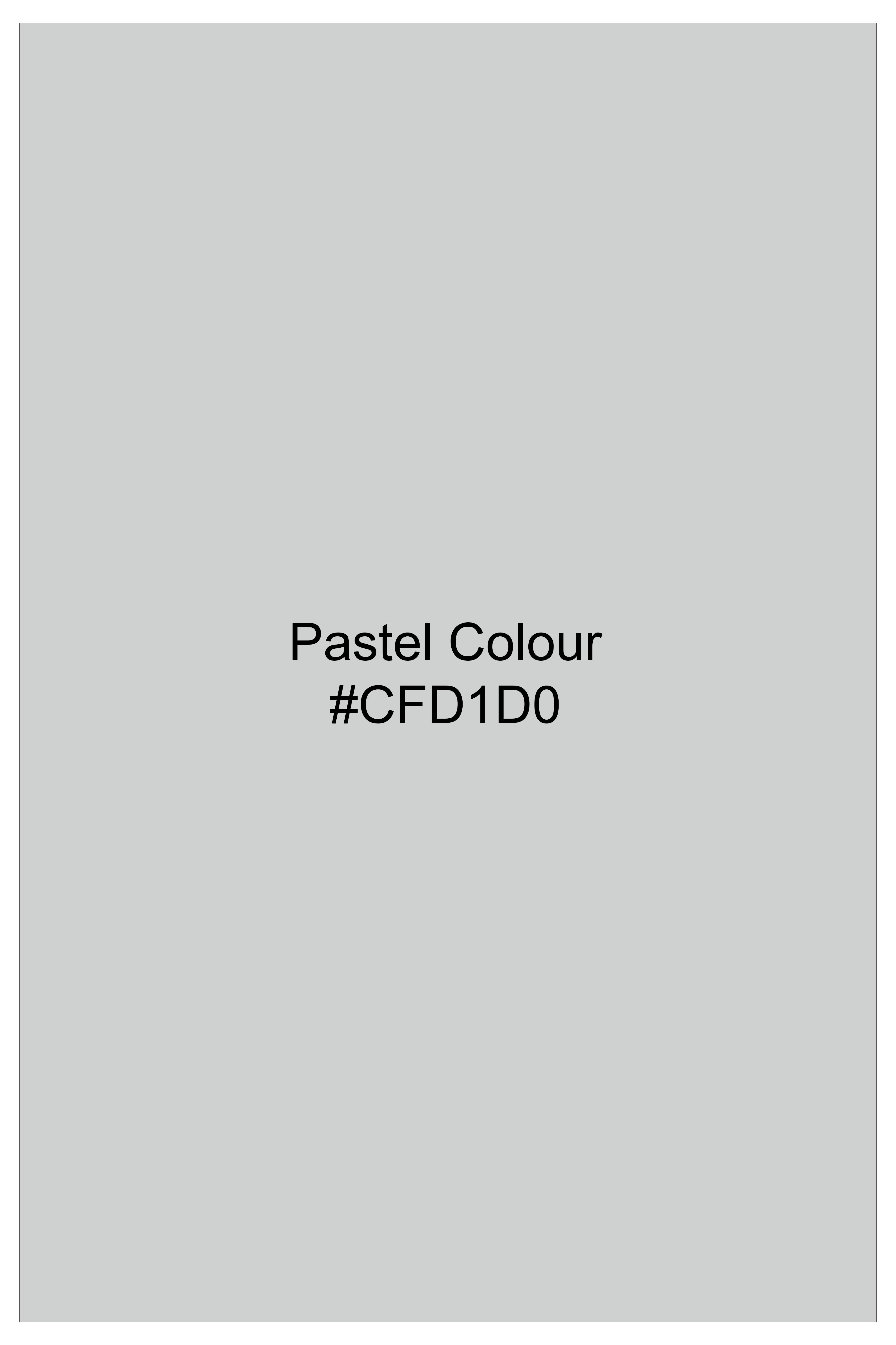 Pastel Gray Textured Wool Blend Pant