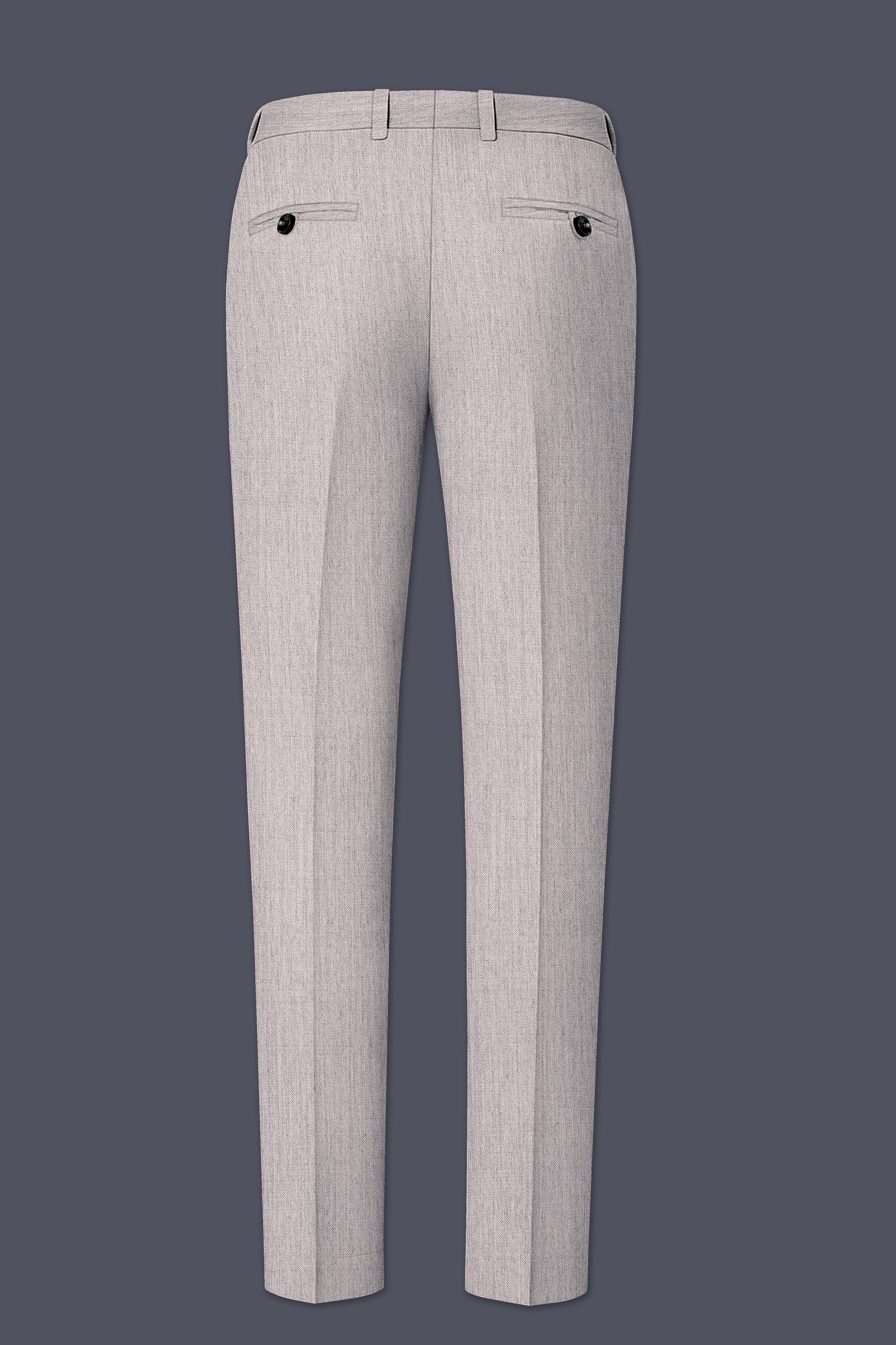 Spanish Gray Textured Wool Blend Pant