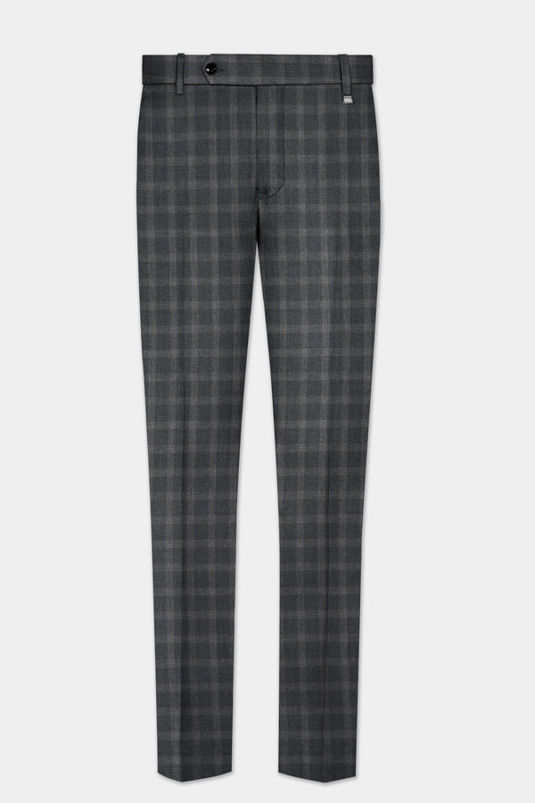 Gravel Gray Checkered Wool Blend Pant