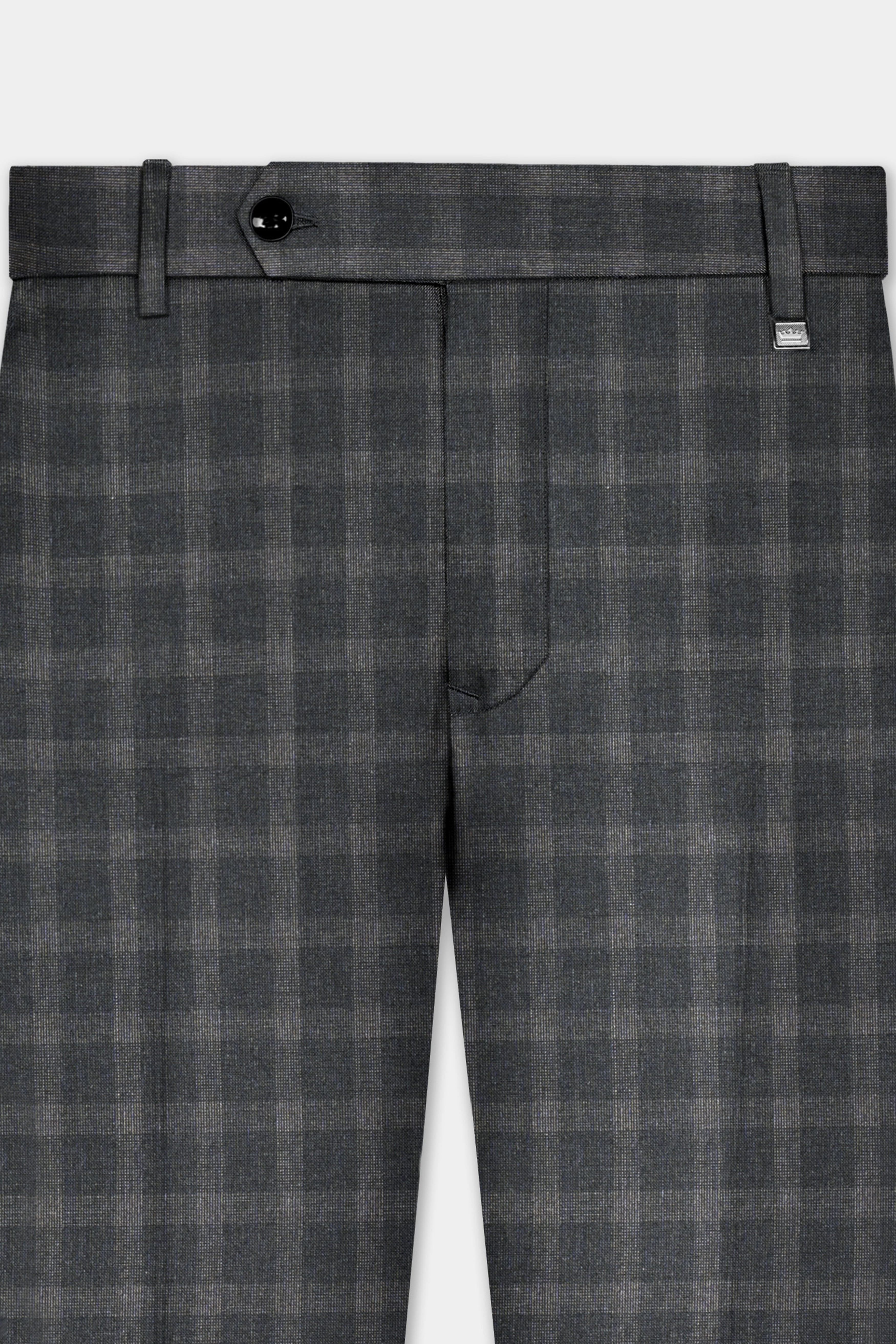 Gravel Gray Checkered Wool Blend Pant