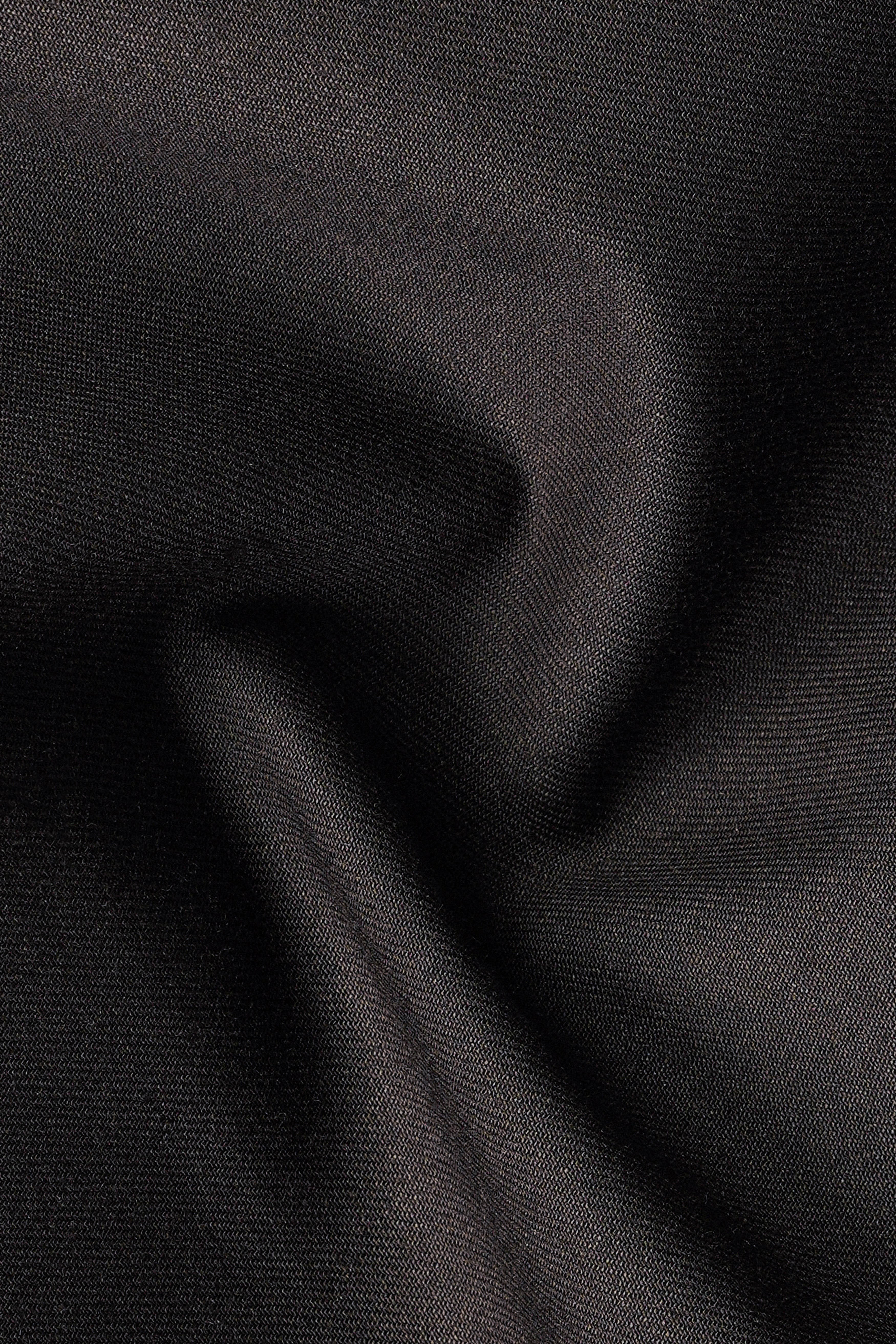 Zeus Brown Solid Wool Rich Stretchable Waistband Pant