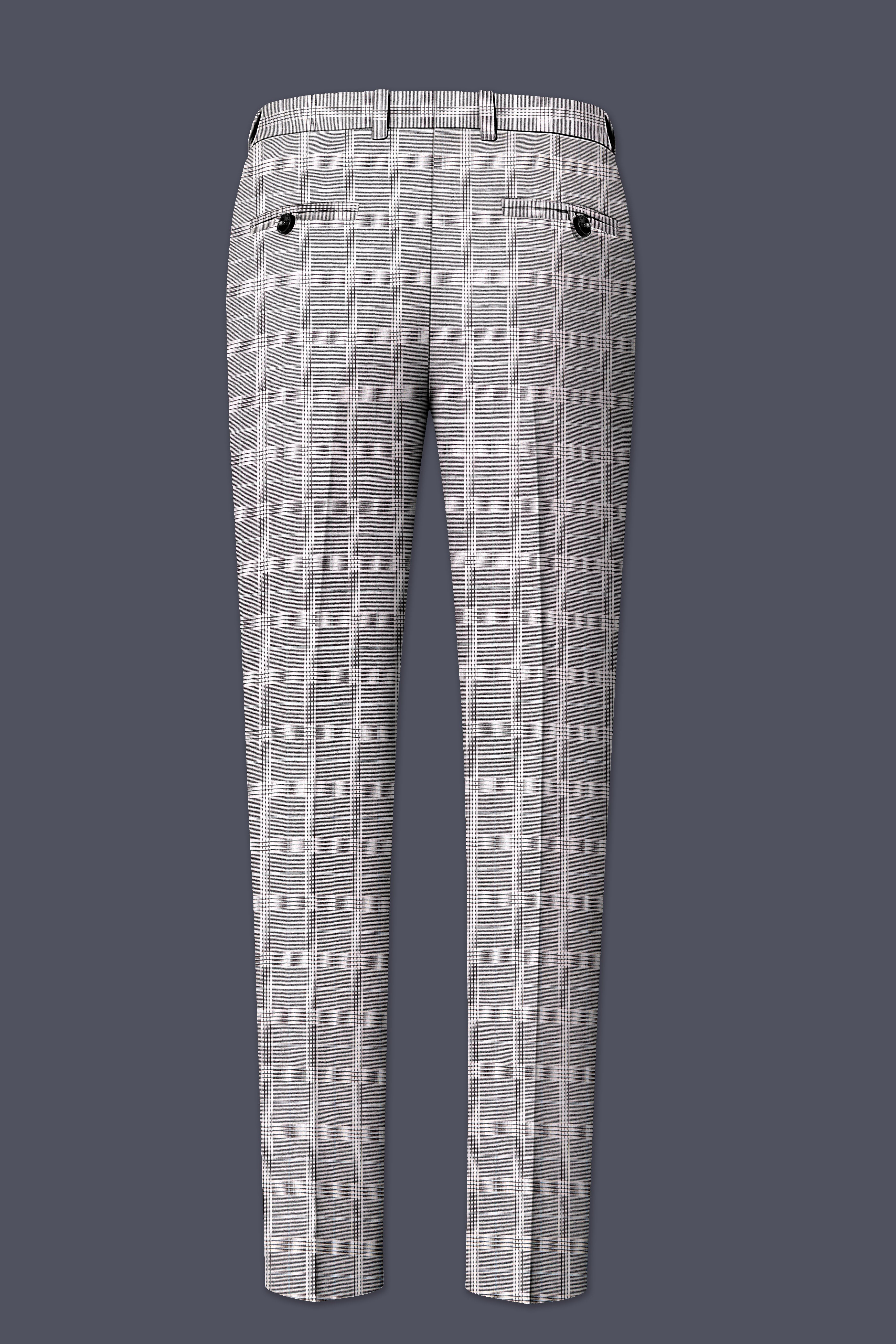 Monsoon Gray Plaid Wool Rich Stretchable Waistband Pant