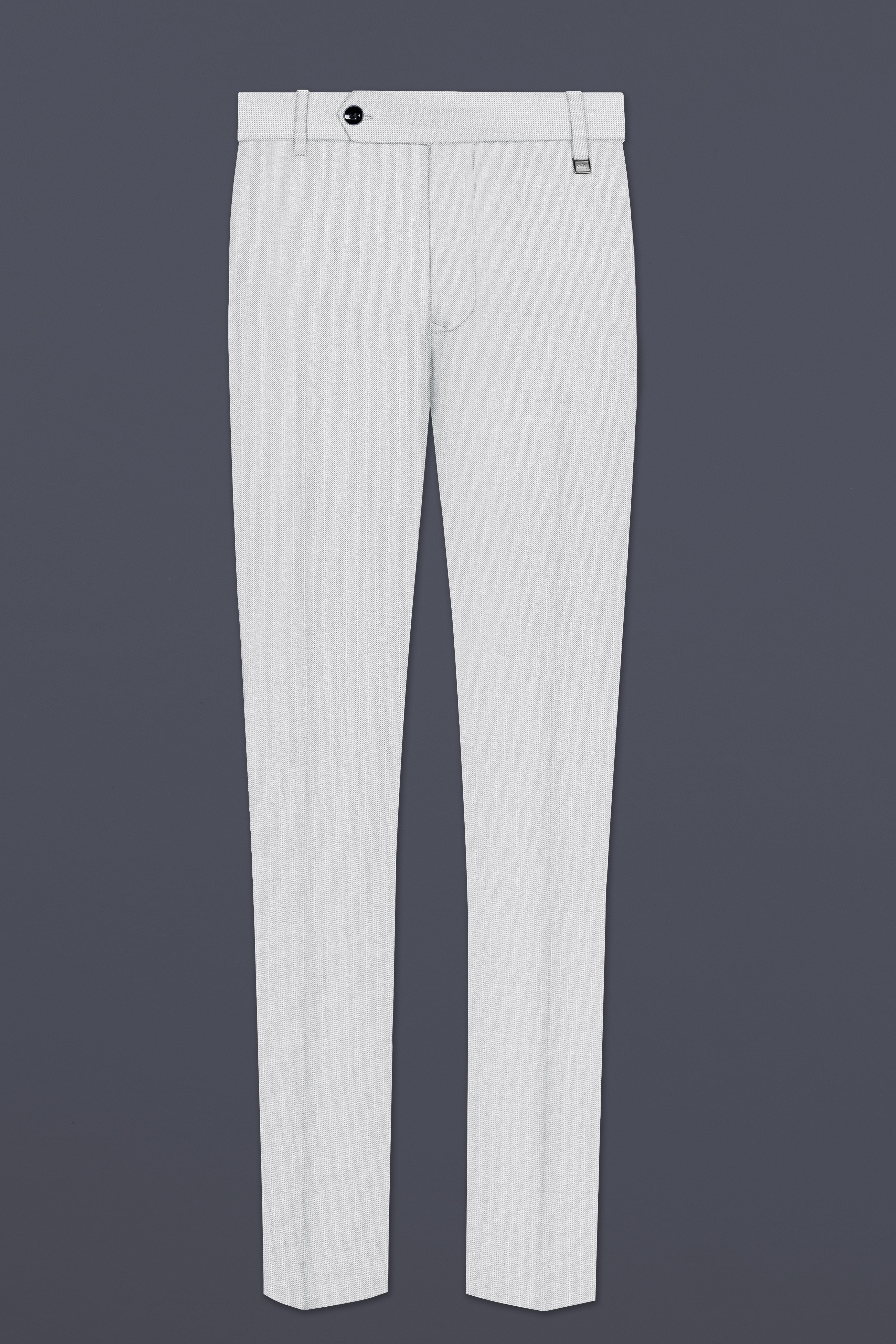 Granite-Alto Gray Solid Wool Rich Slight Stretch Waistband Pant