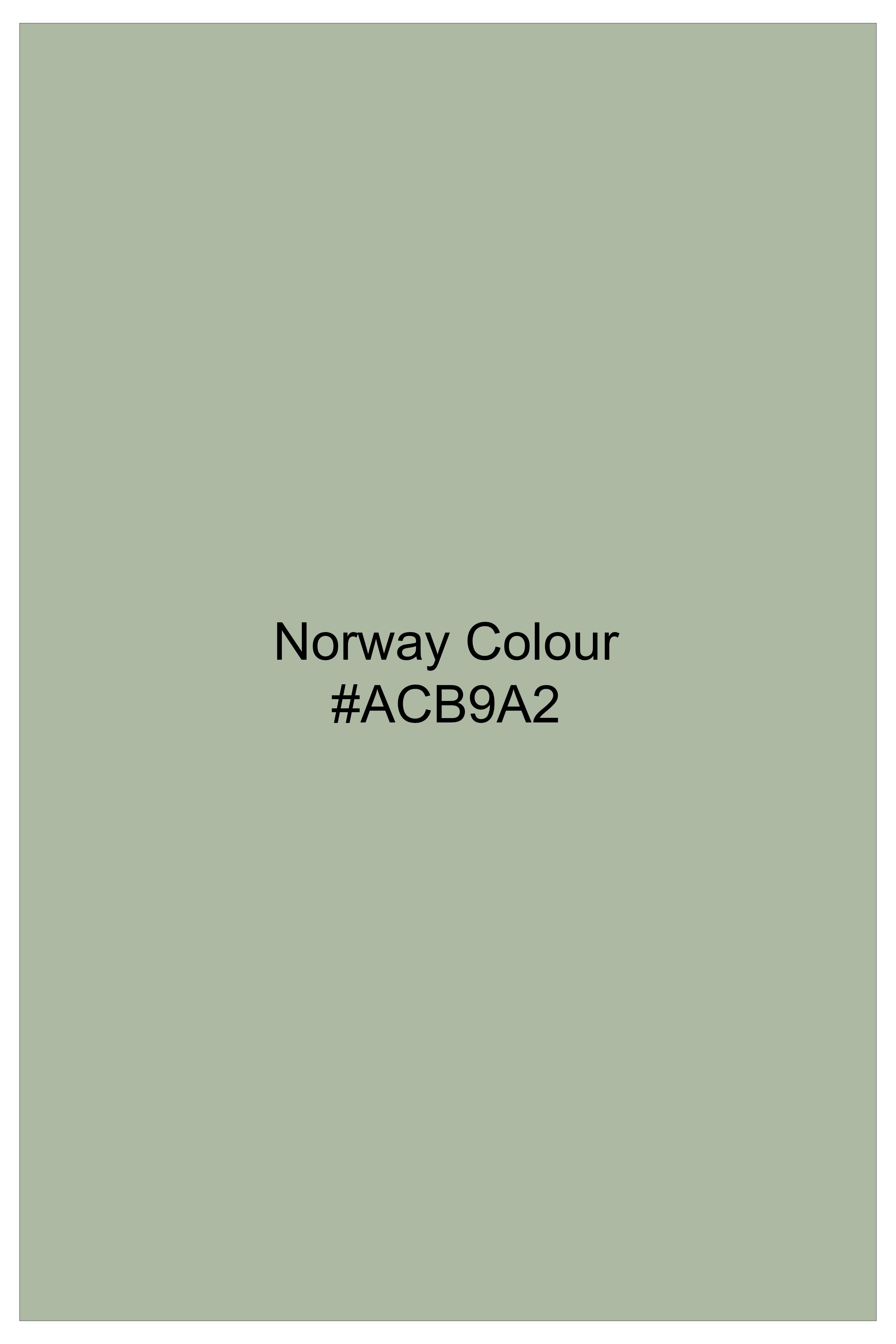 Lichen-Norway Green Solid Wool Rich Stretchable traveler Pant
