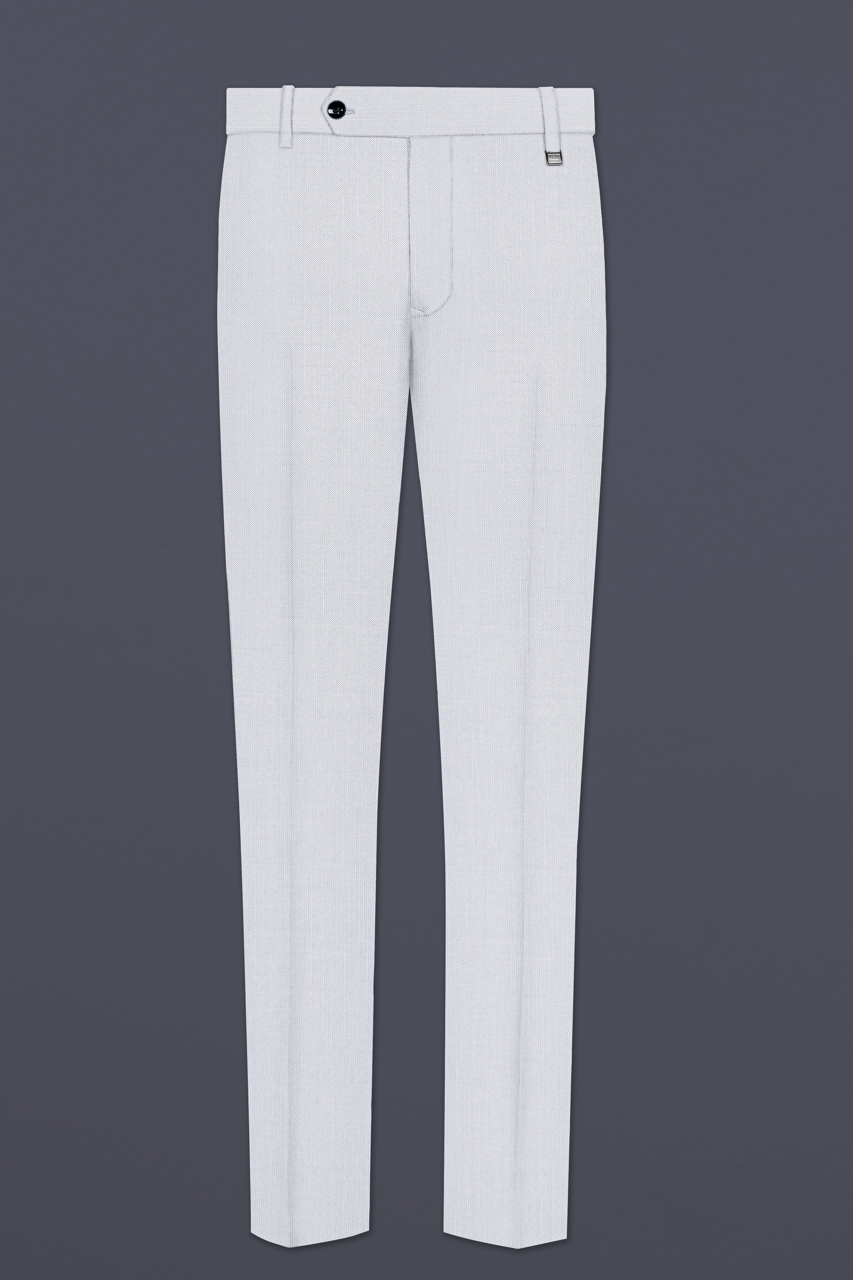 Cinder-Mischka Gray Solid Wool Rich Stretchable traveler Pant