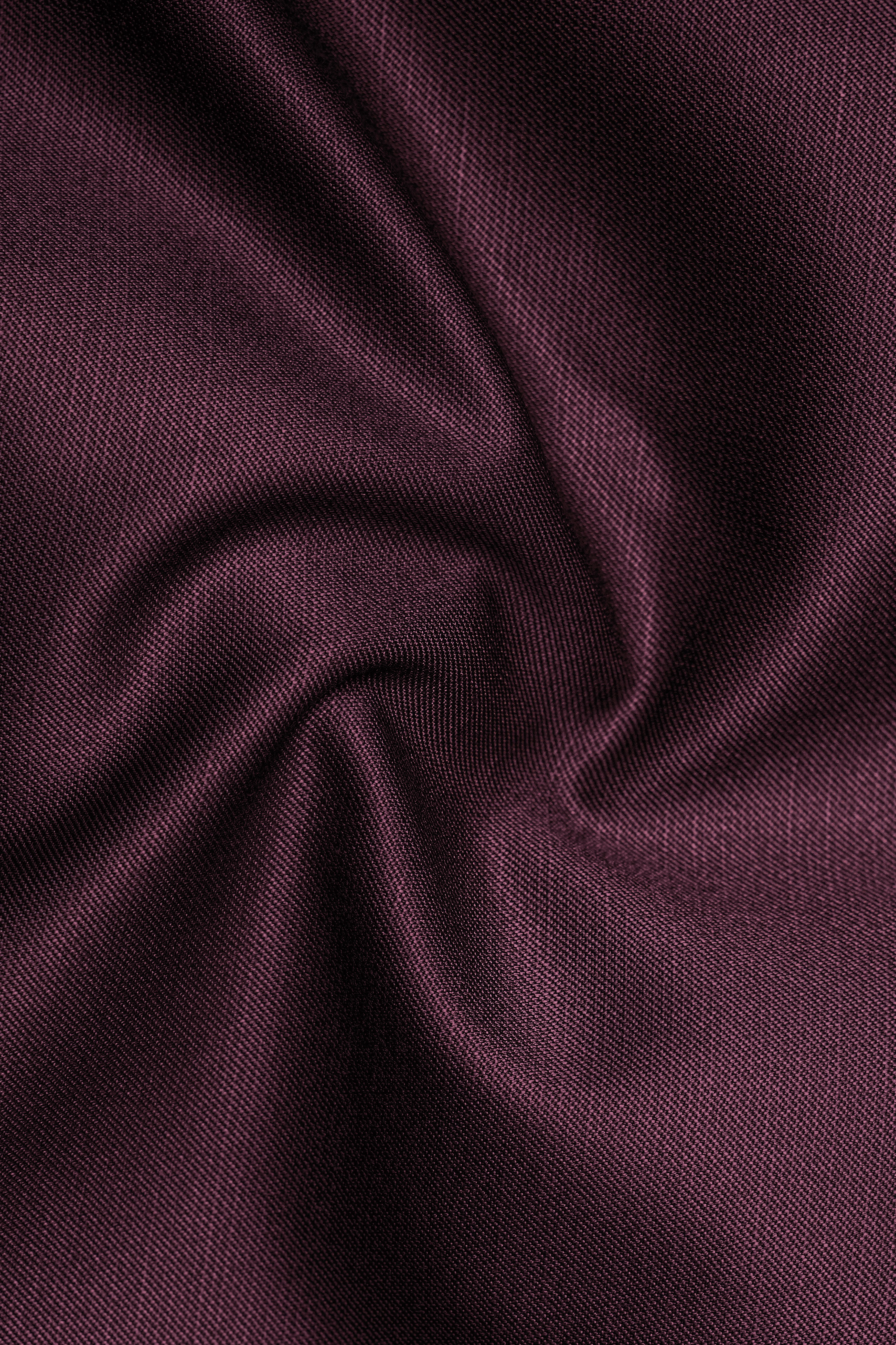 Merlot-Bistre Wine Maroon Solid Wool Rich Slight Stretch Waistband Pant